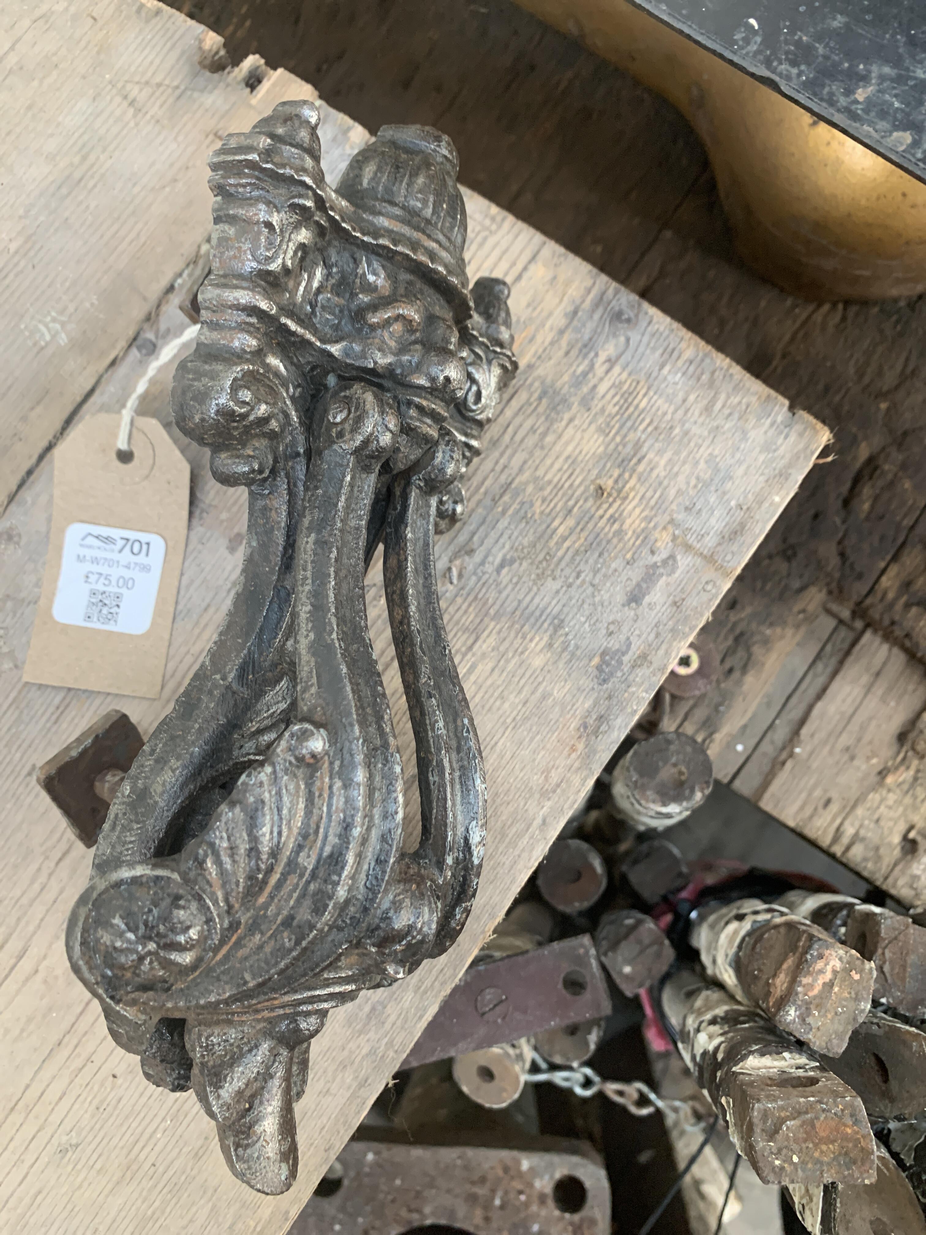 Vintage Cast Iron Door Knocker - Ornate Design