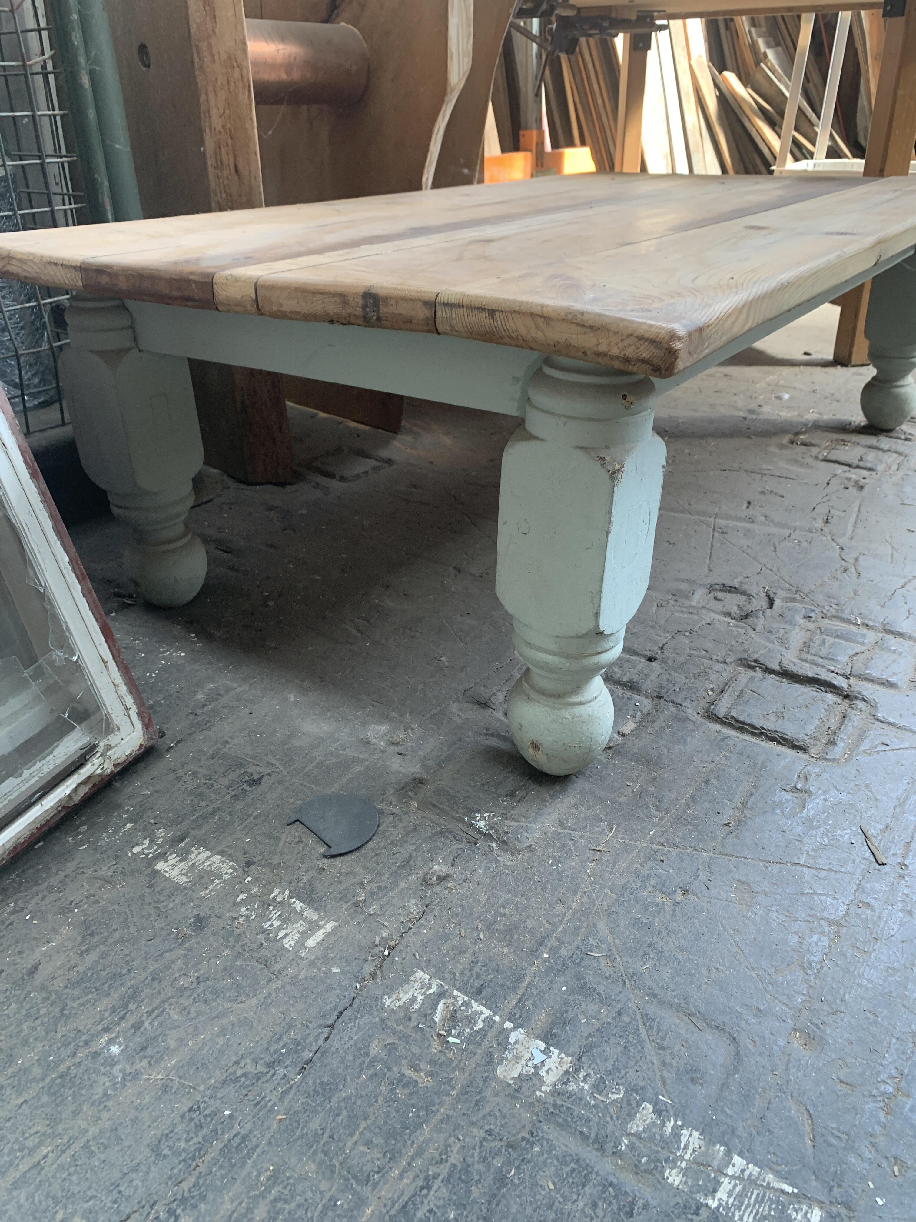 Reclaimed Pine Coffee Table with Distressed Legs