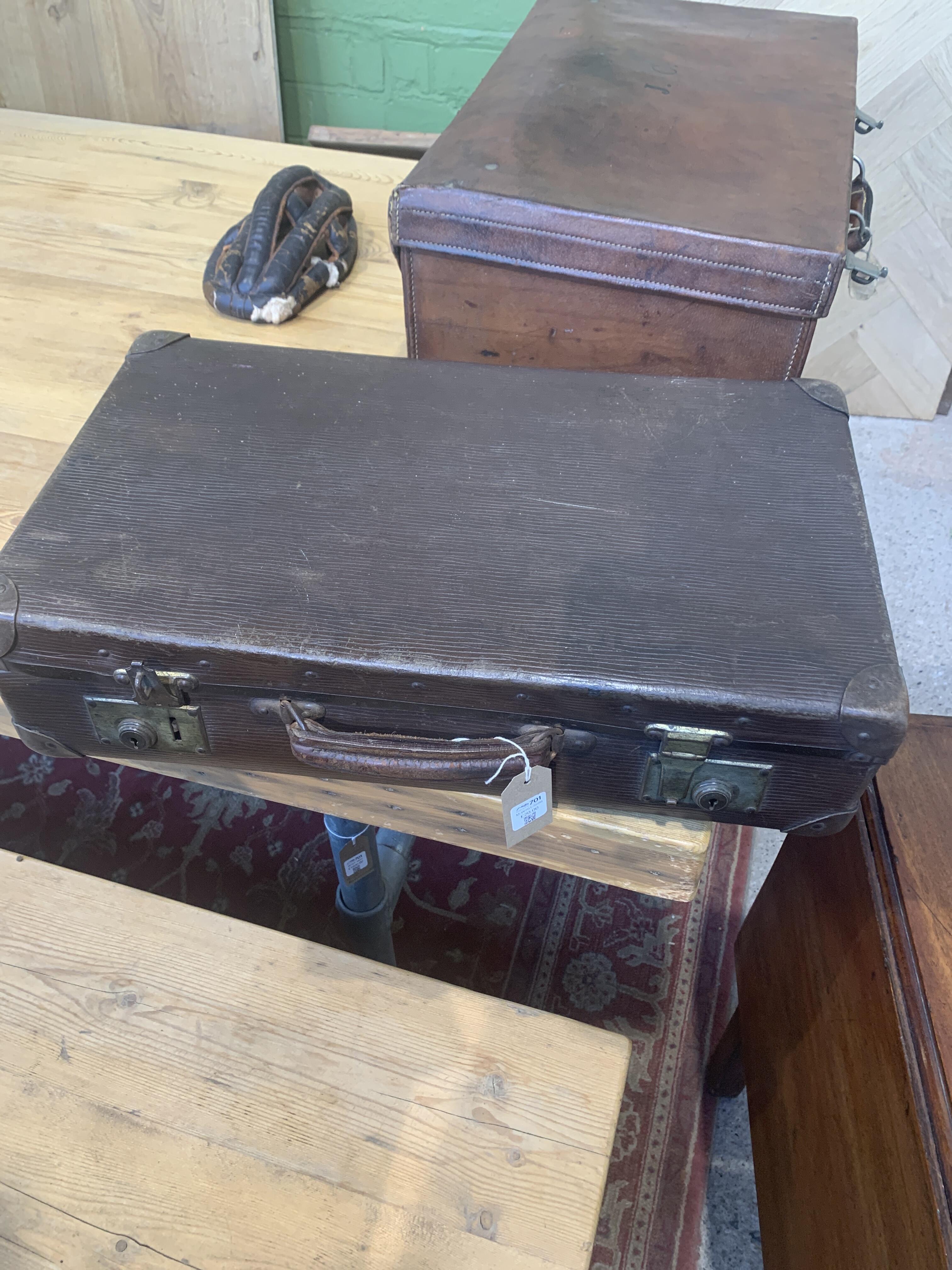 Vintage Brown Suitcase with Character