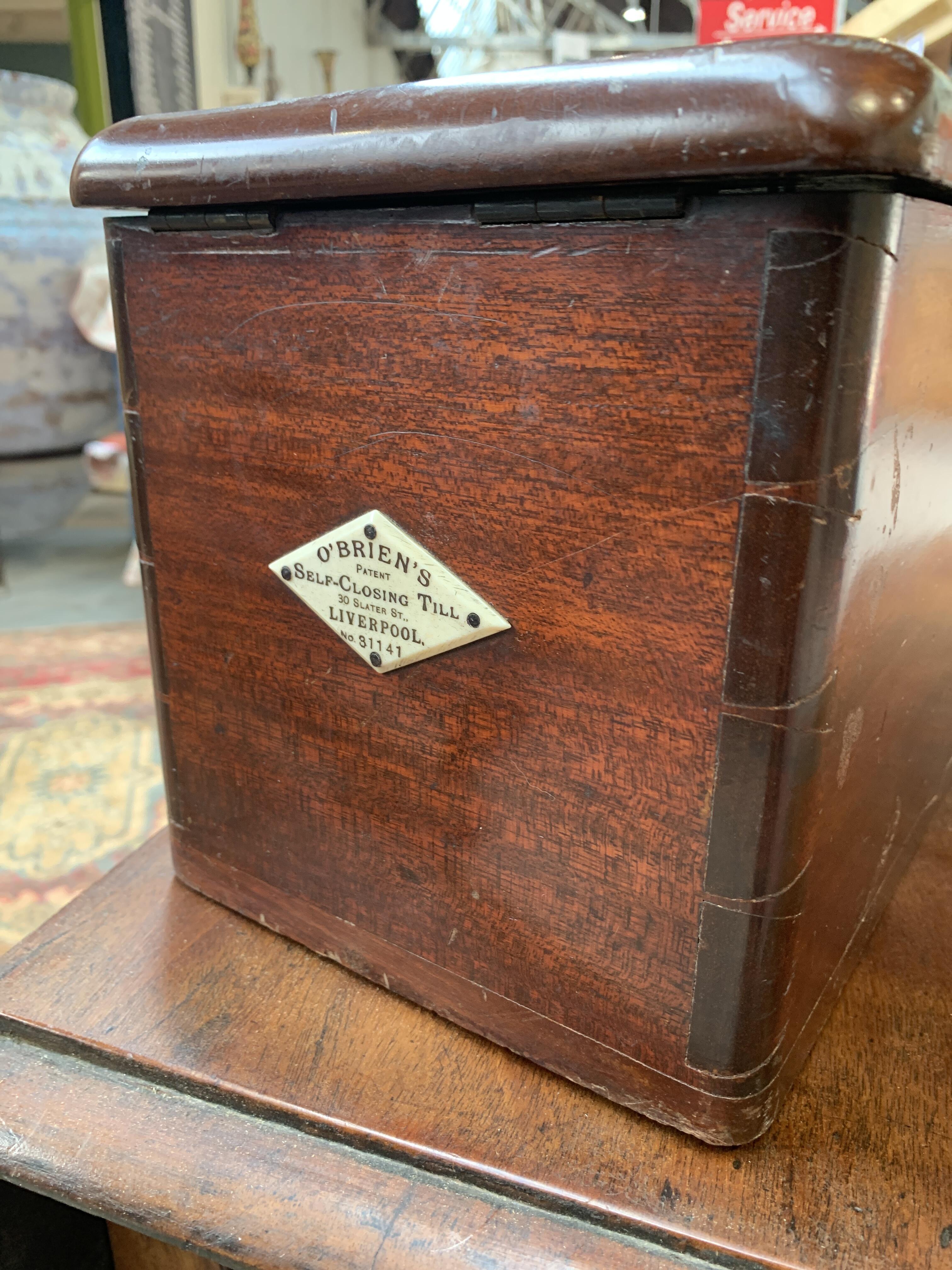 Antique O'Brien's Patent Mahogany Shop Till