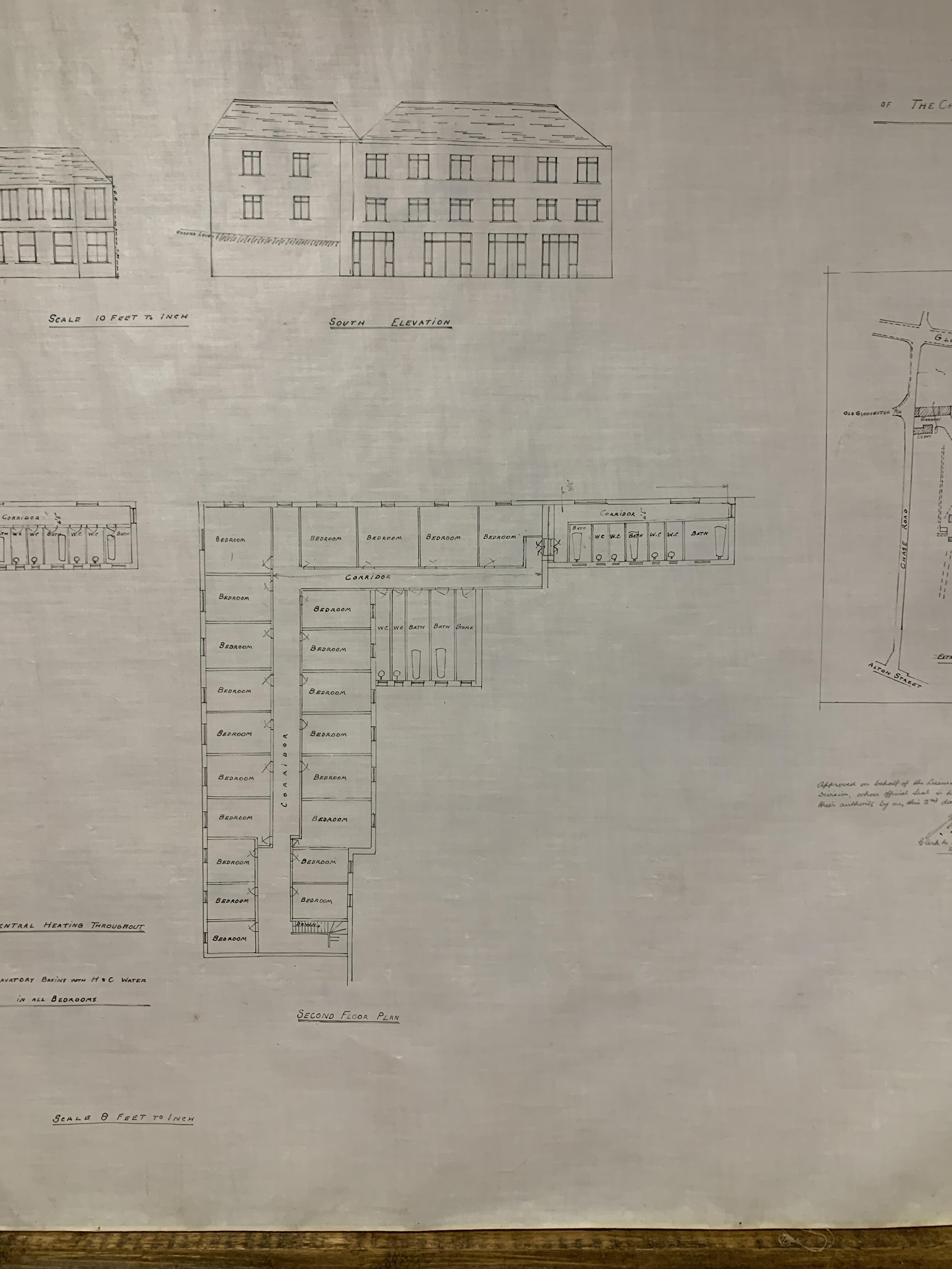 Original 1951 Blueprints for The Chase Hotel