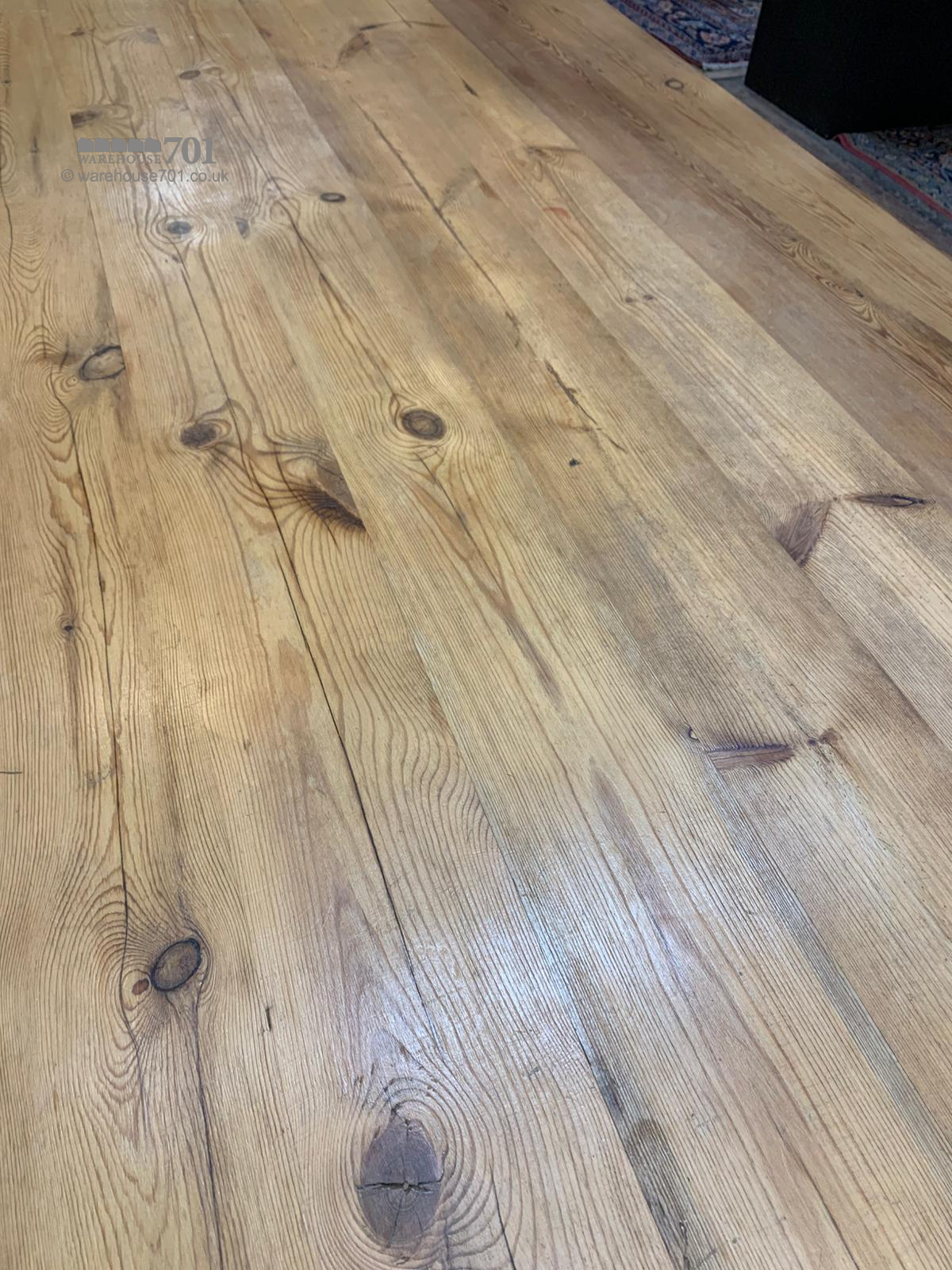 701 Original Large wooden table and benches with scaffold legs