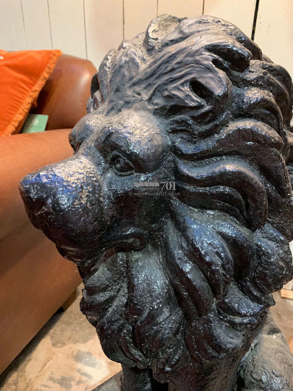 Black lion statue