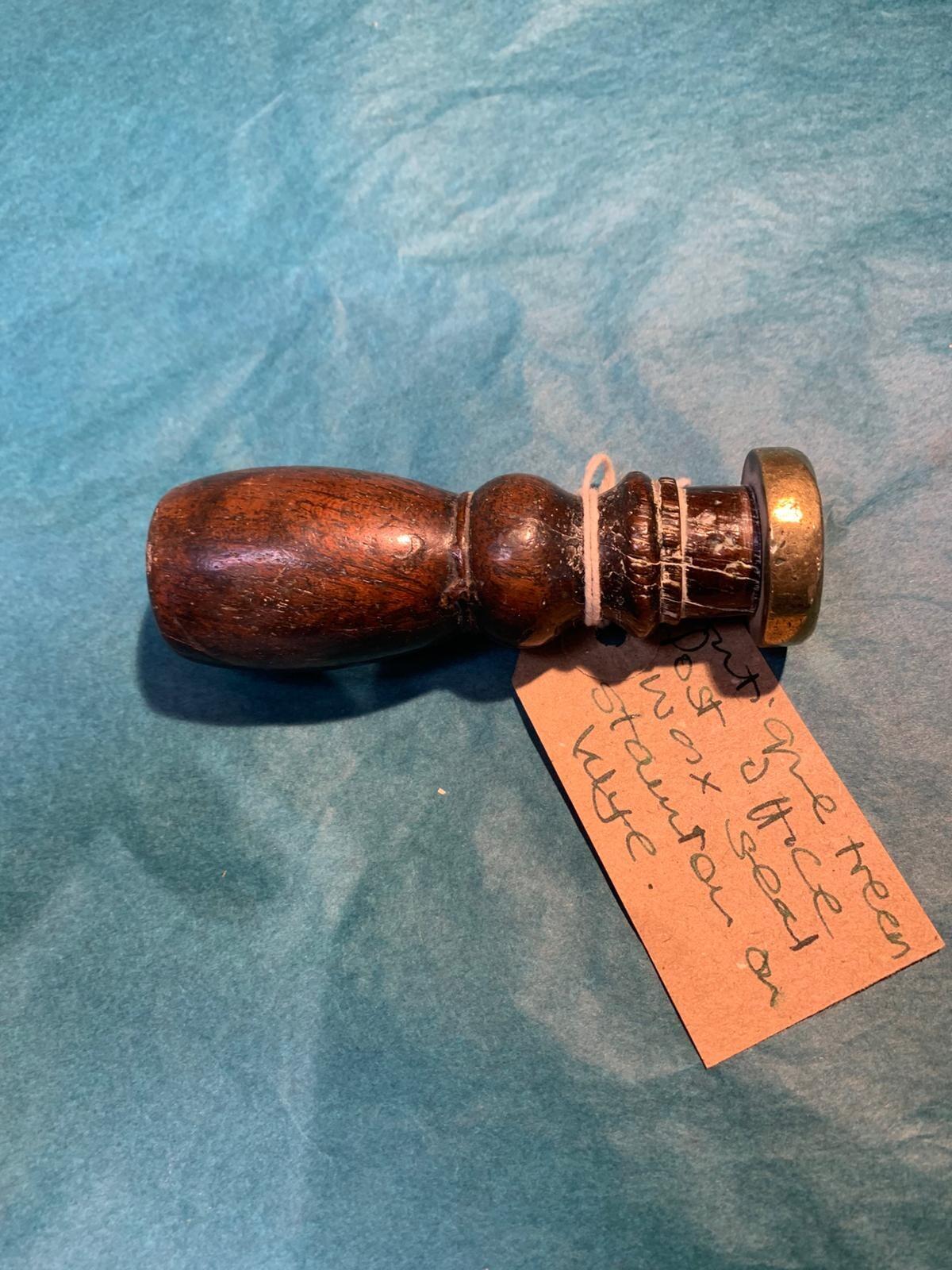 Antique treen Post Office wax seal
