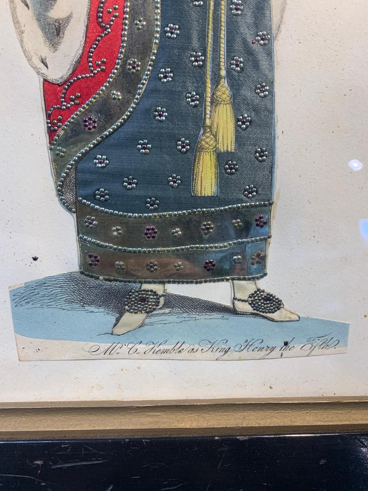 Antique tinsel print Mr Kemble as Henry V