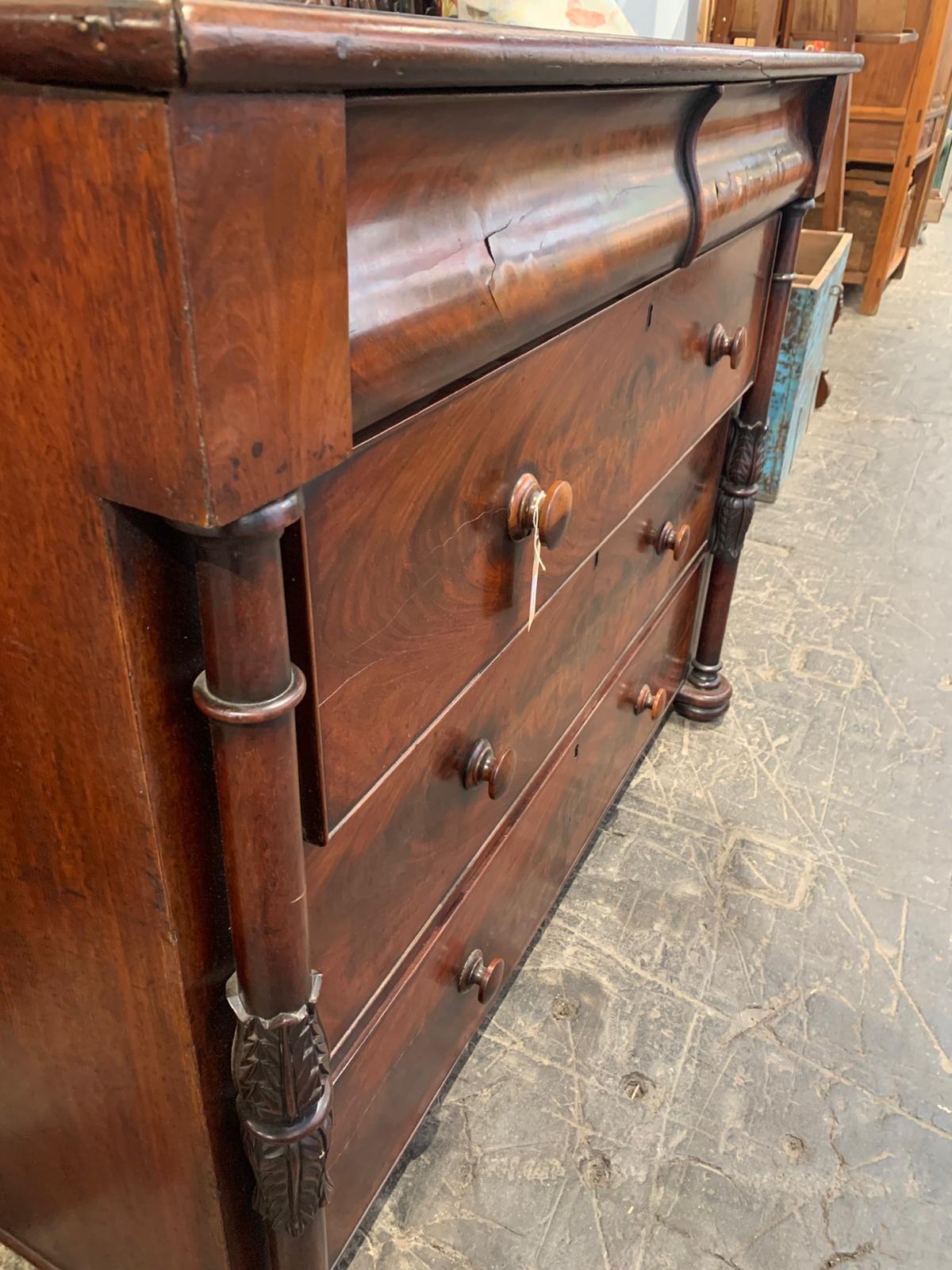 Antique dark mahogany chest of drawers