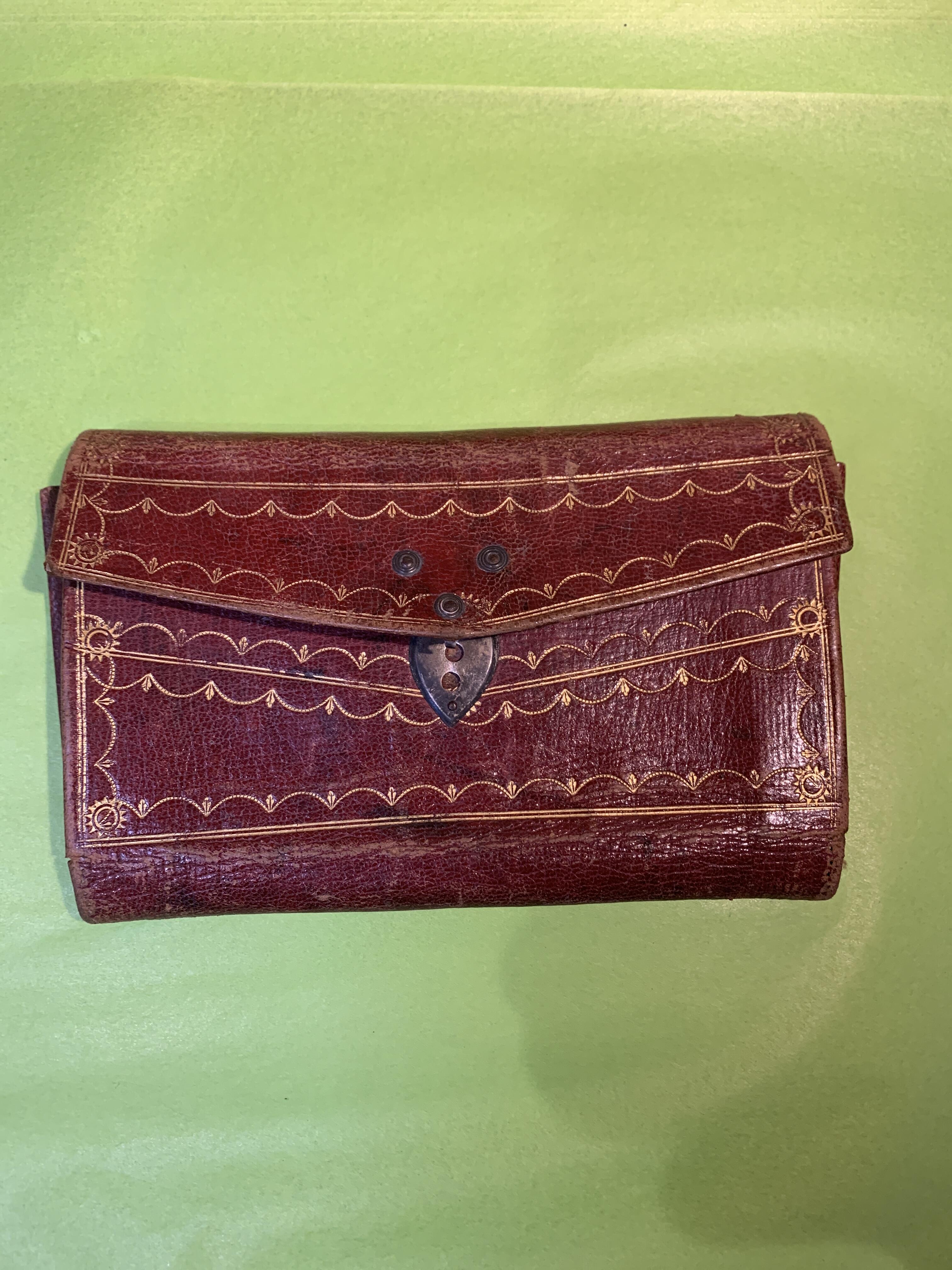18th Century Moroccan Leather Purse, 1763