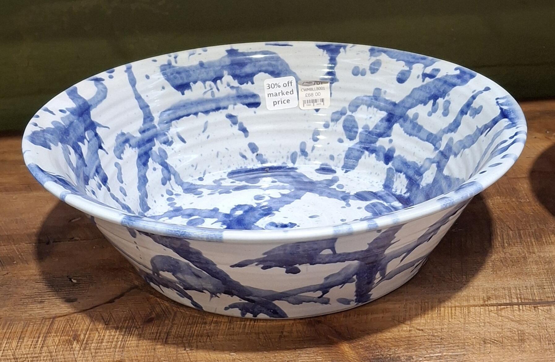 Artisan Welsh Pottery Blue Large Bowl