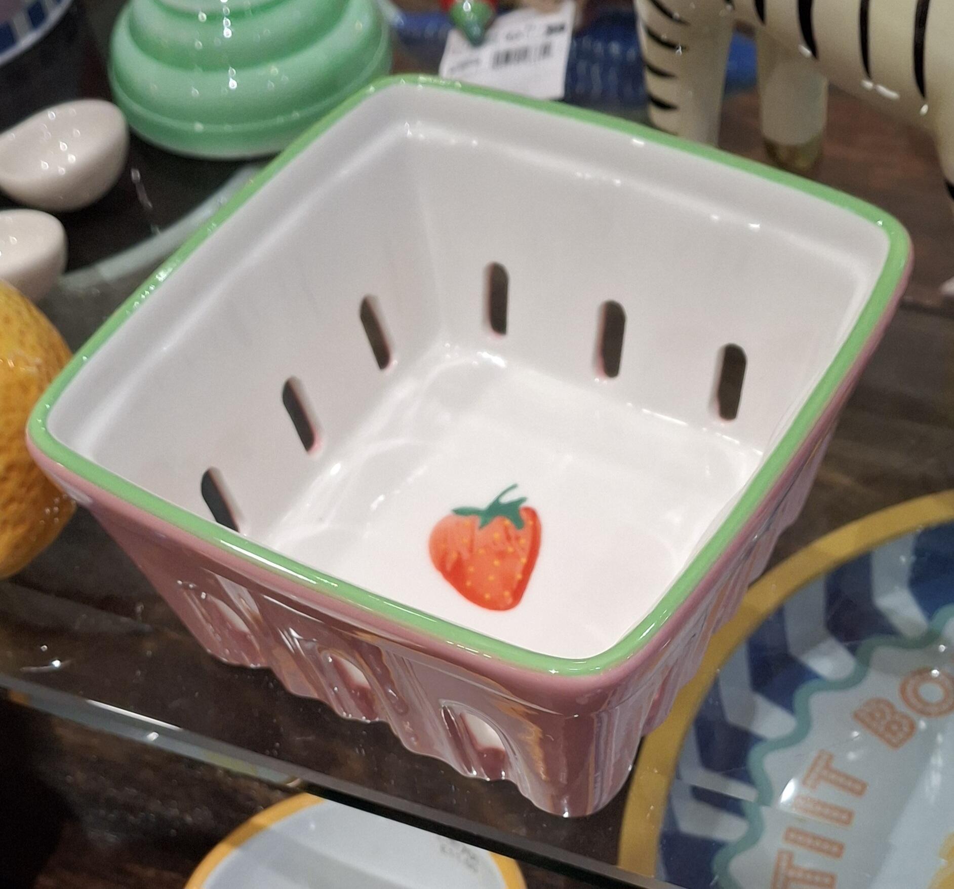 Charming Ceramic Punnet with Strawberry Motif
