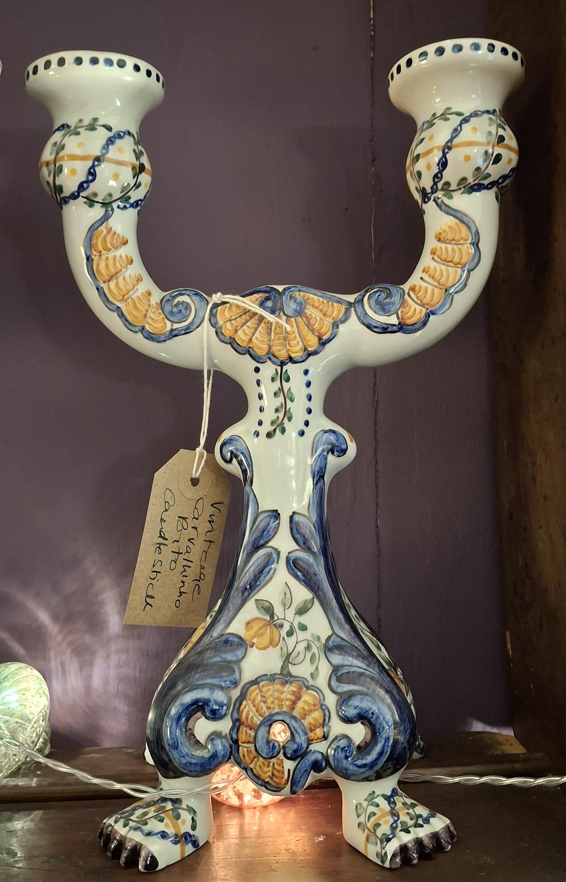 Vintage Carvalhinho Porto Ceramic Candlestick