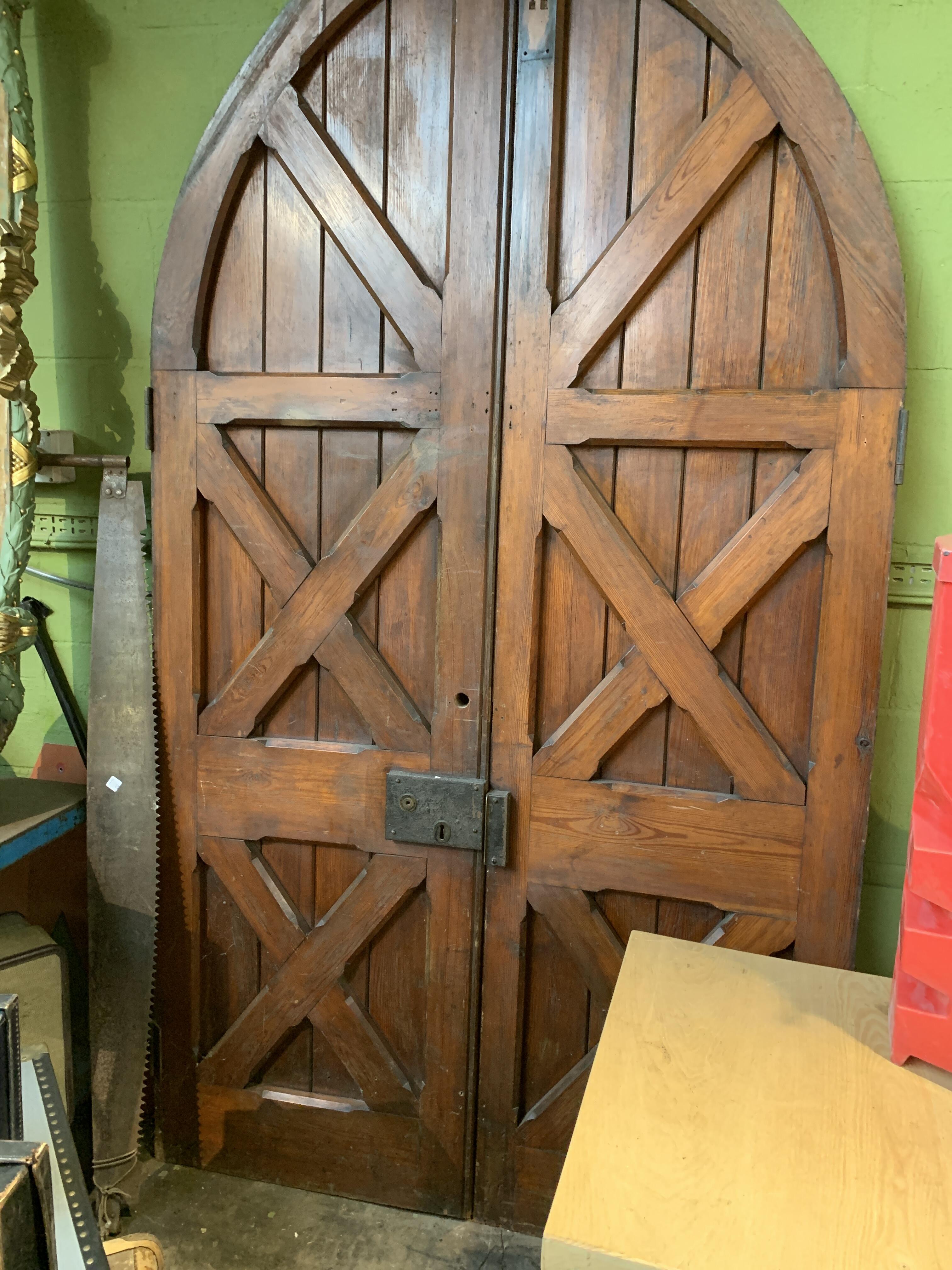 Pair of Reclaimed Brown Chapel Doors
