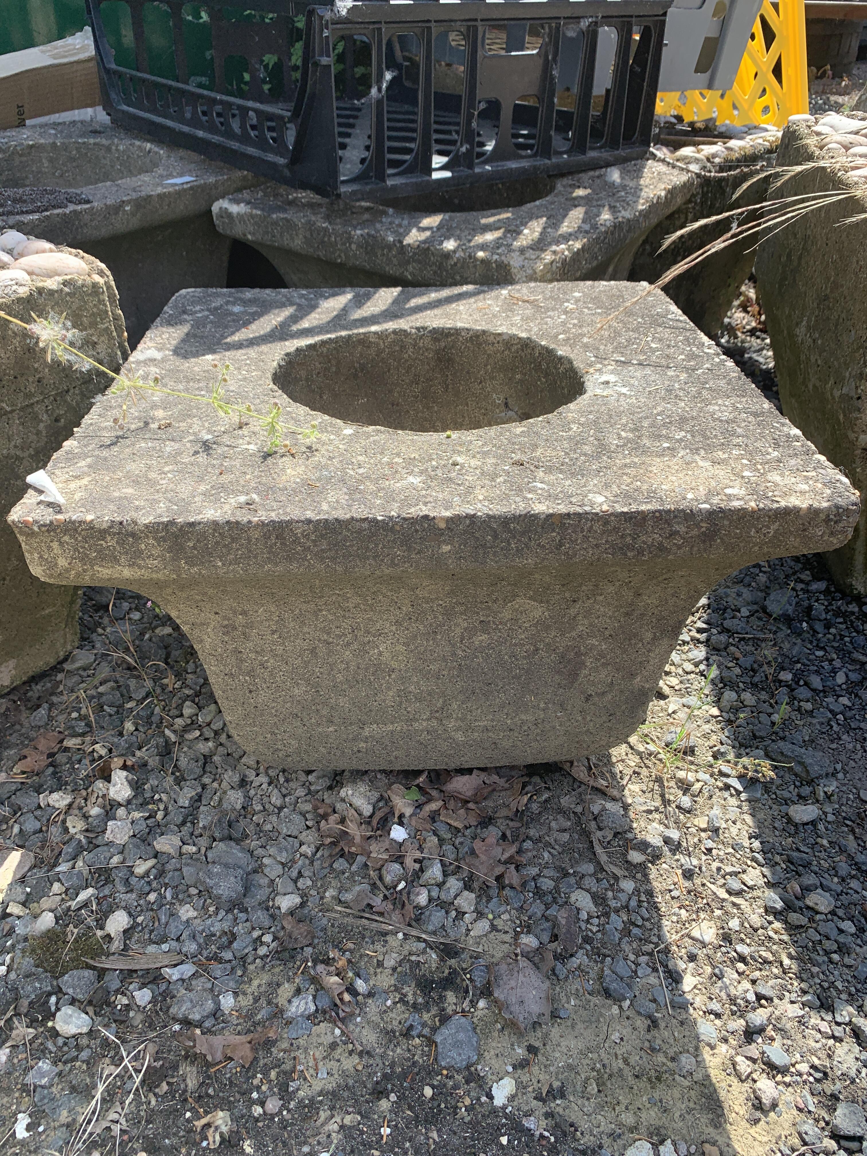 Large Reclaimed Concrete Planters on Domed Bases