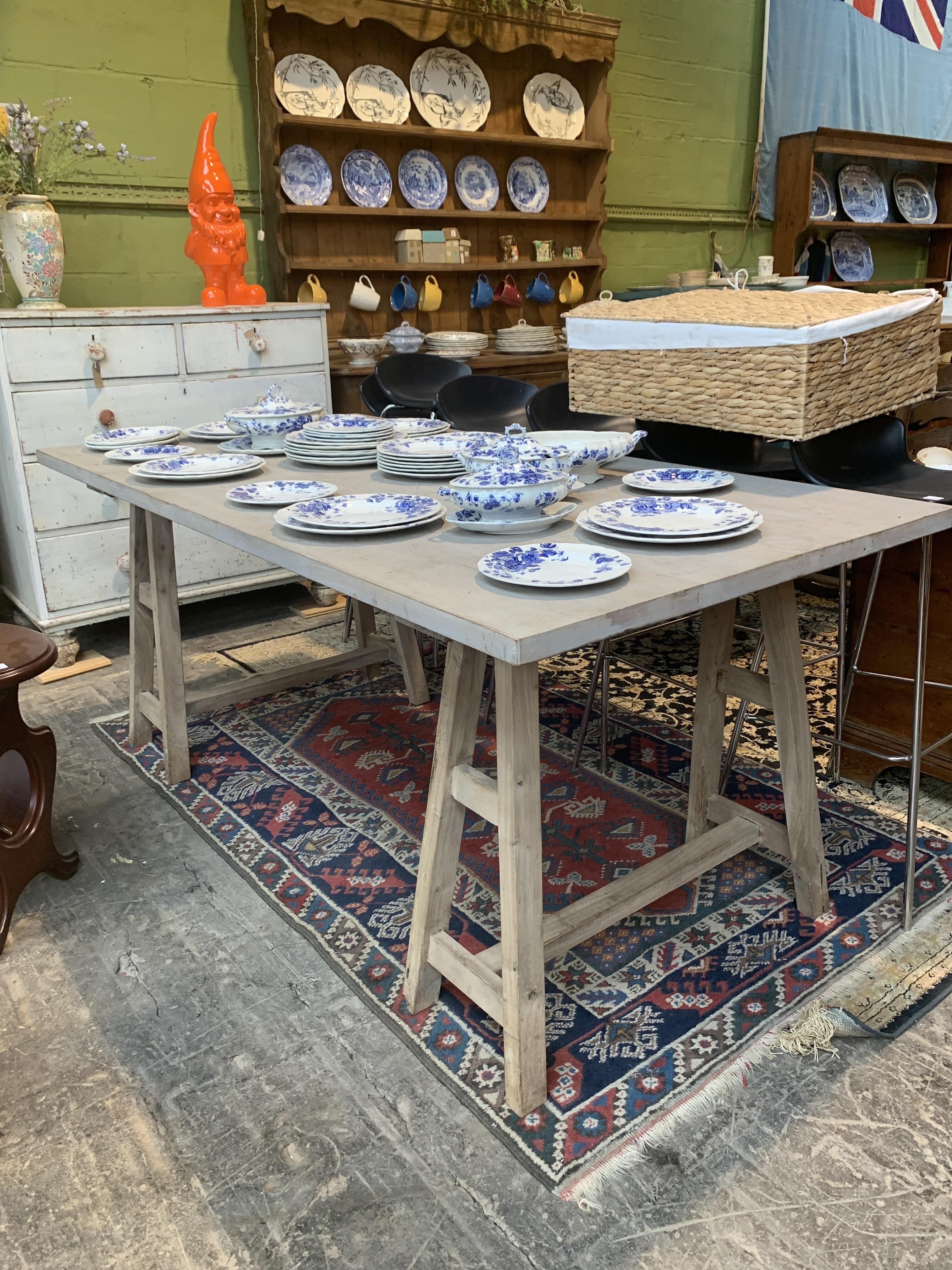 Vintage Reclaimed Trestle Table