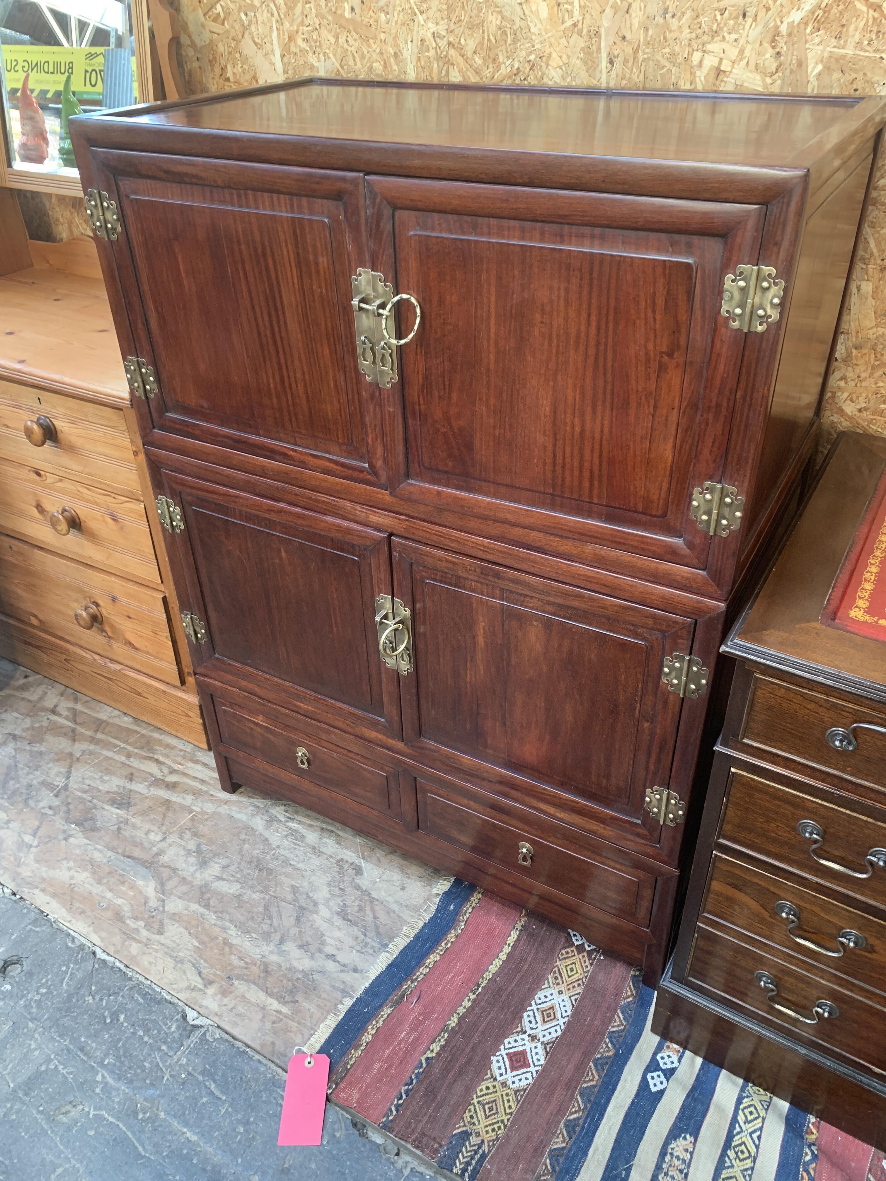 Vintage Chinese Cupboard with Four Doors & Two Drawers