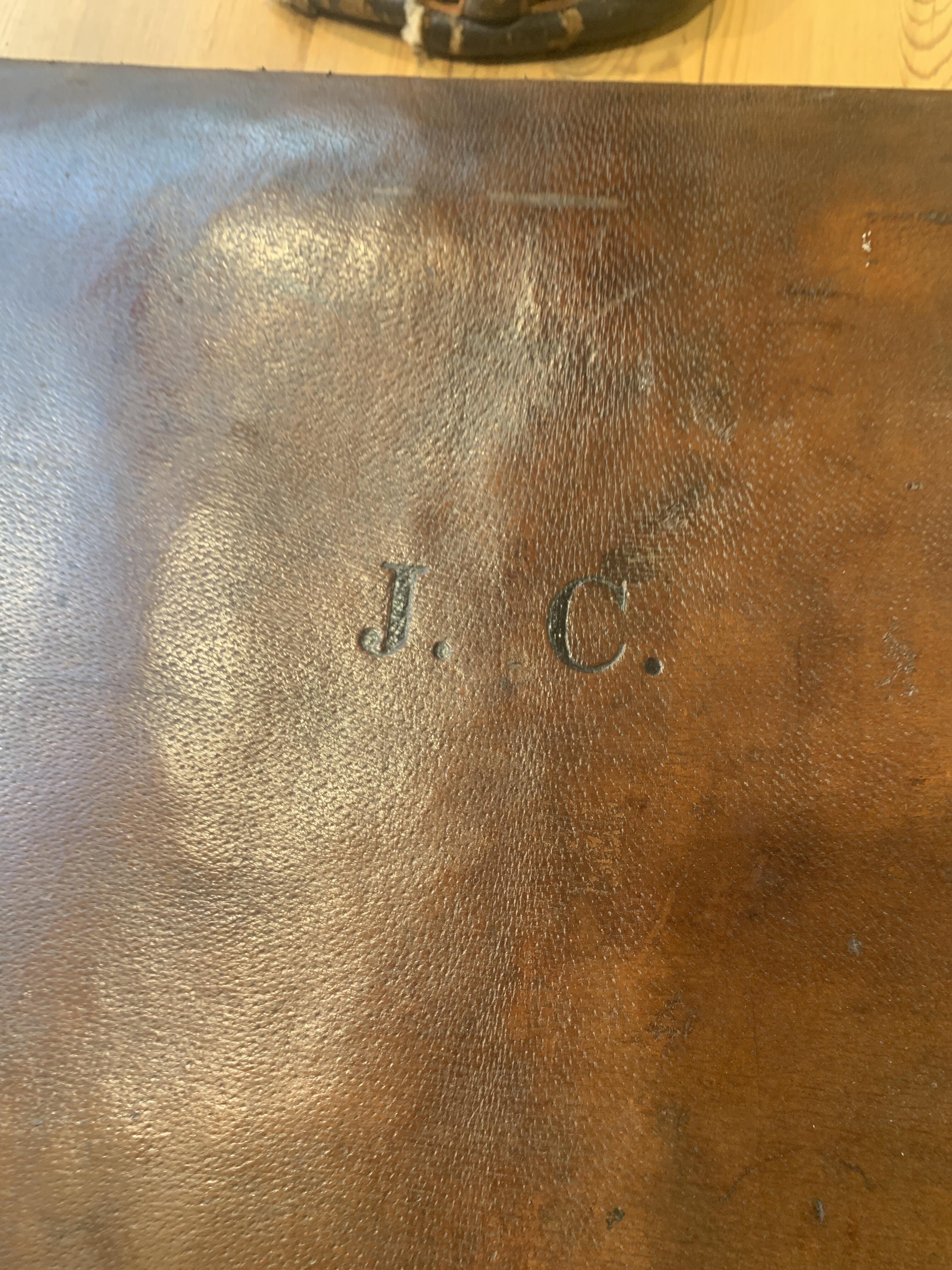 Antique Army & Navy Leather Suitcase JN238