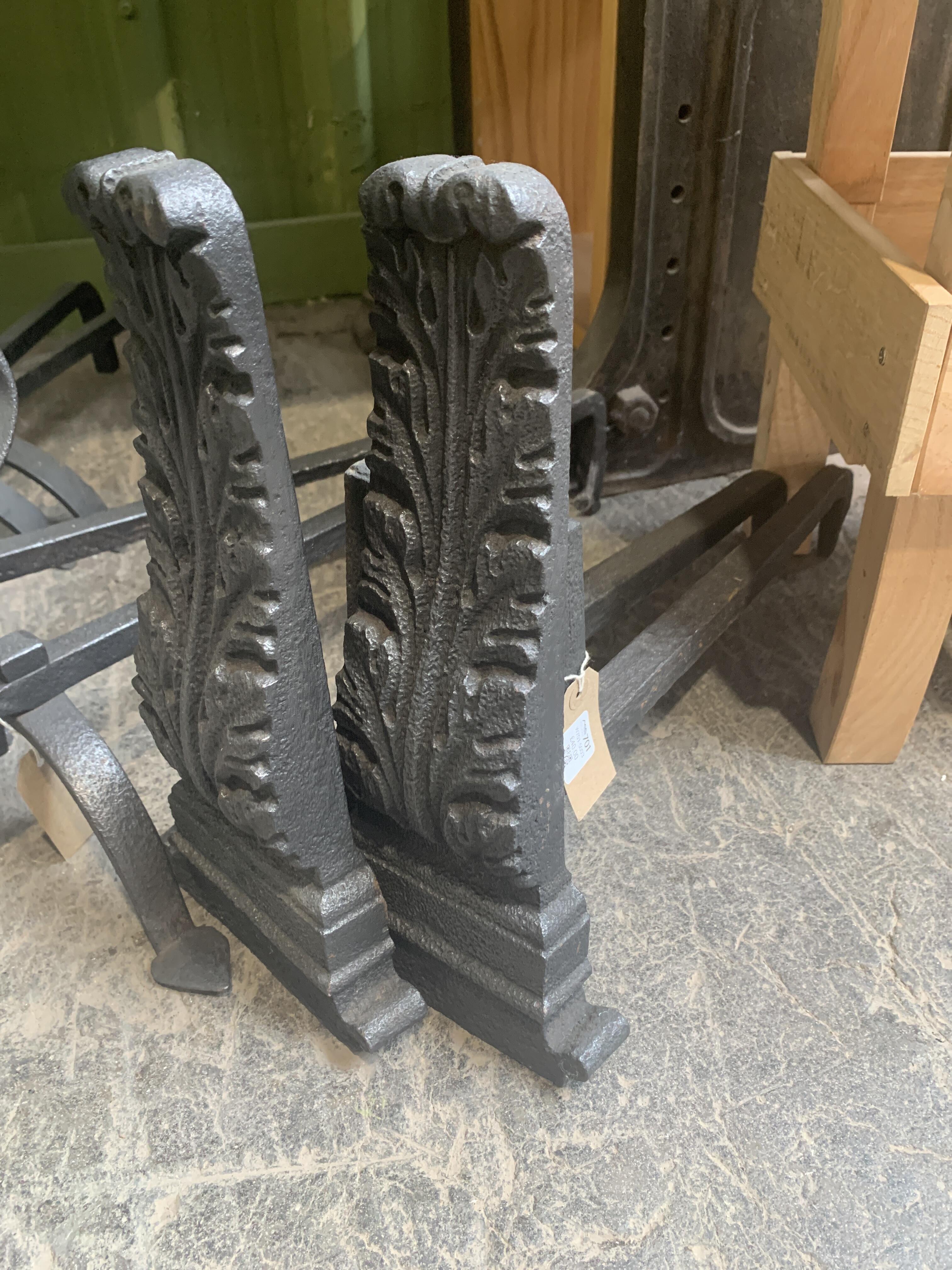 Reclaimed Metal Fire Dogs - Ornate Design