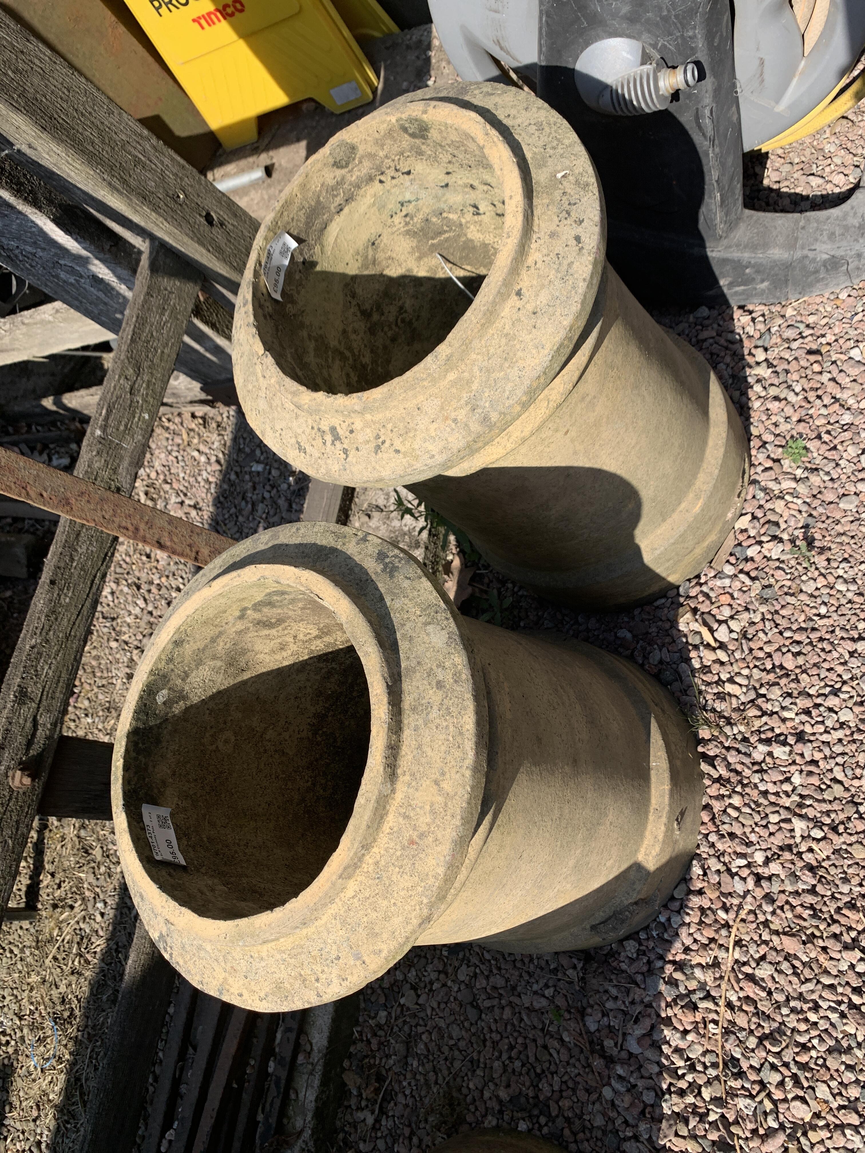 Pair of Buff Chimney Pots - Reclaimed