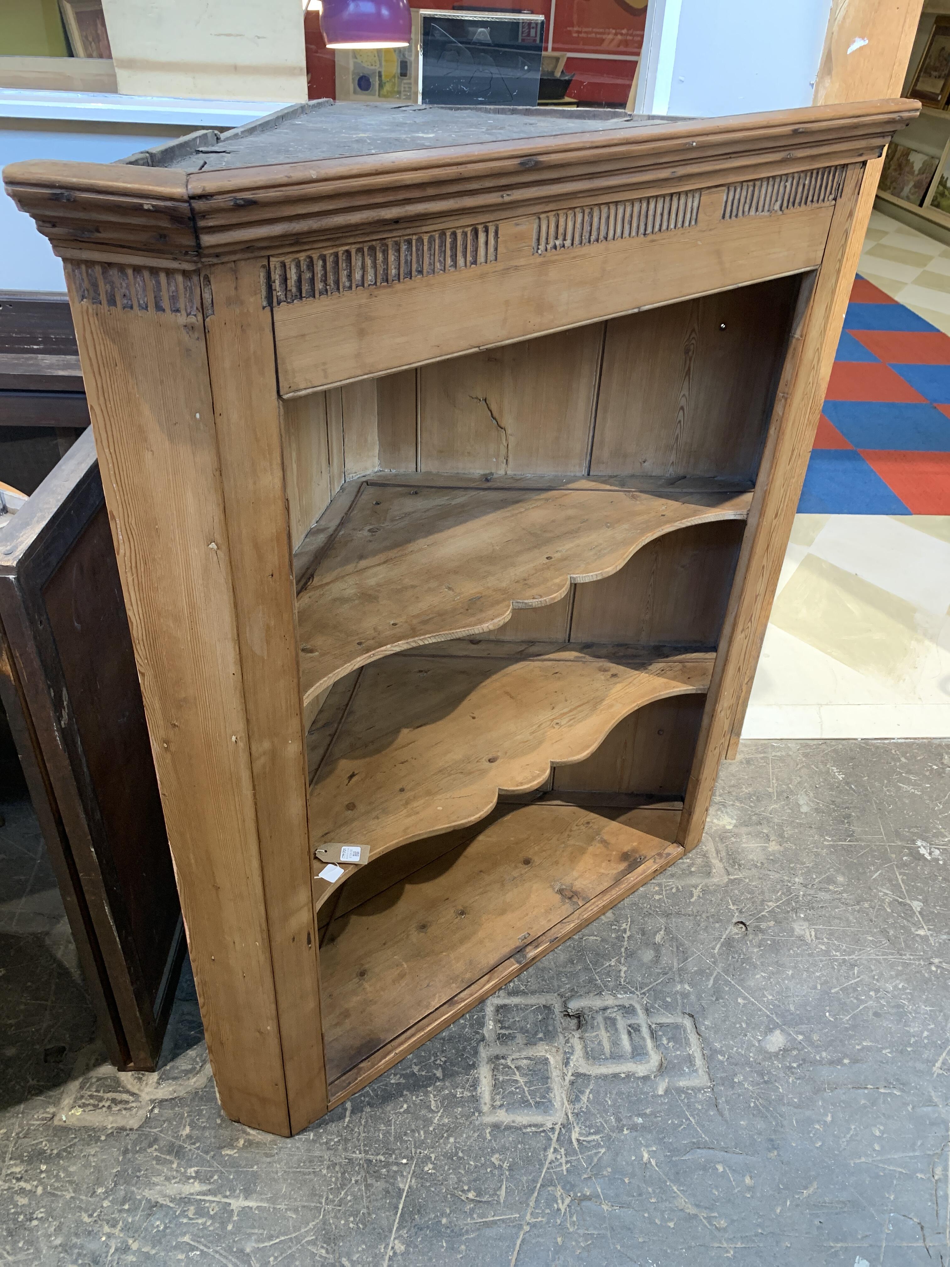 Antique Pine Corner Unit with Shelves