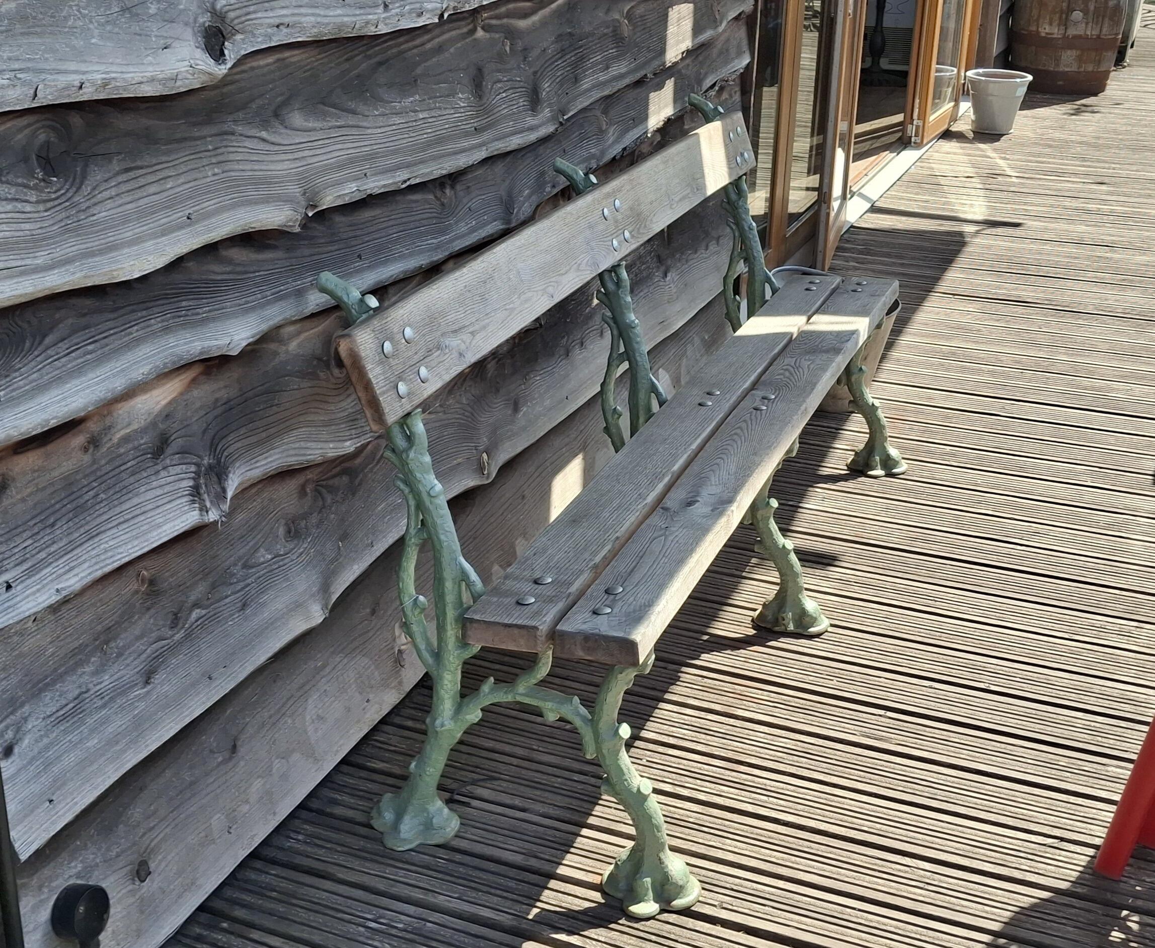 Authentic 'branch' pattern cast-iron bench