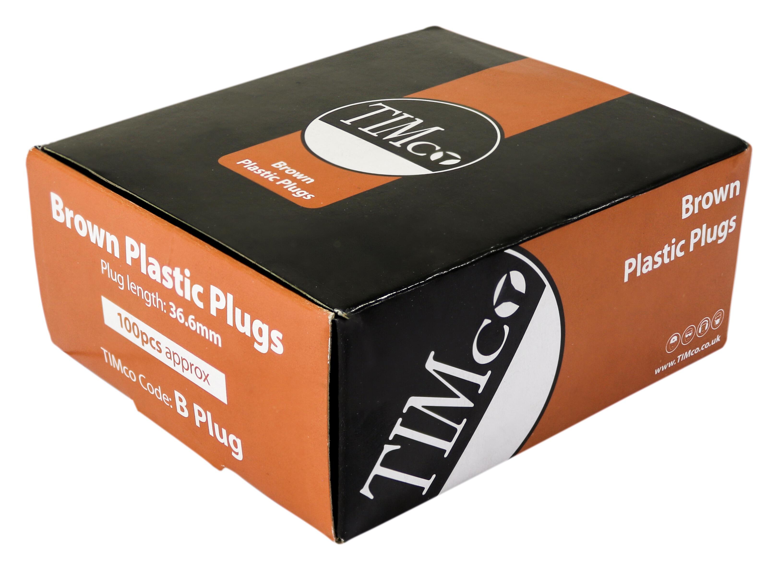 Plastic Plugs - Brown - 36mm - Box