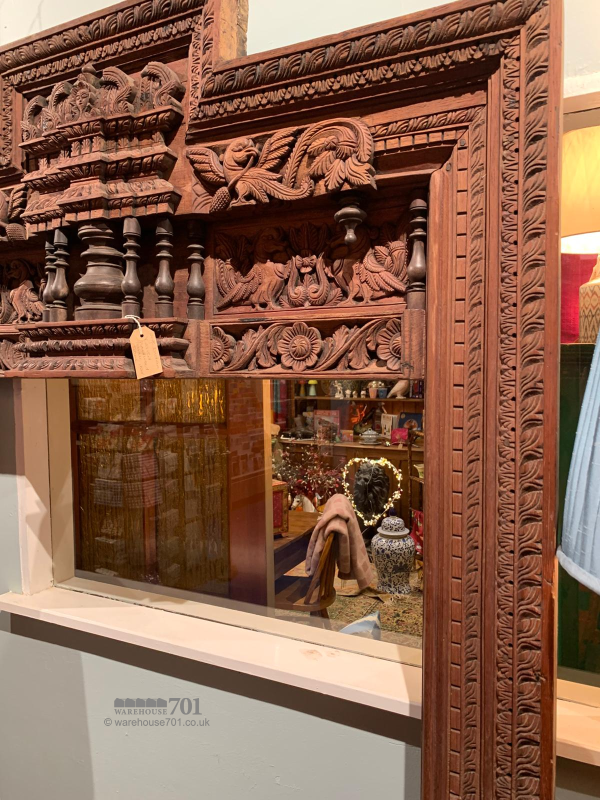 Large Indian carved hardwood Havali door frame