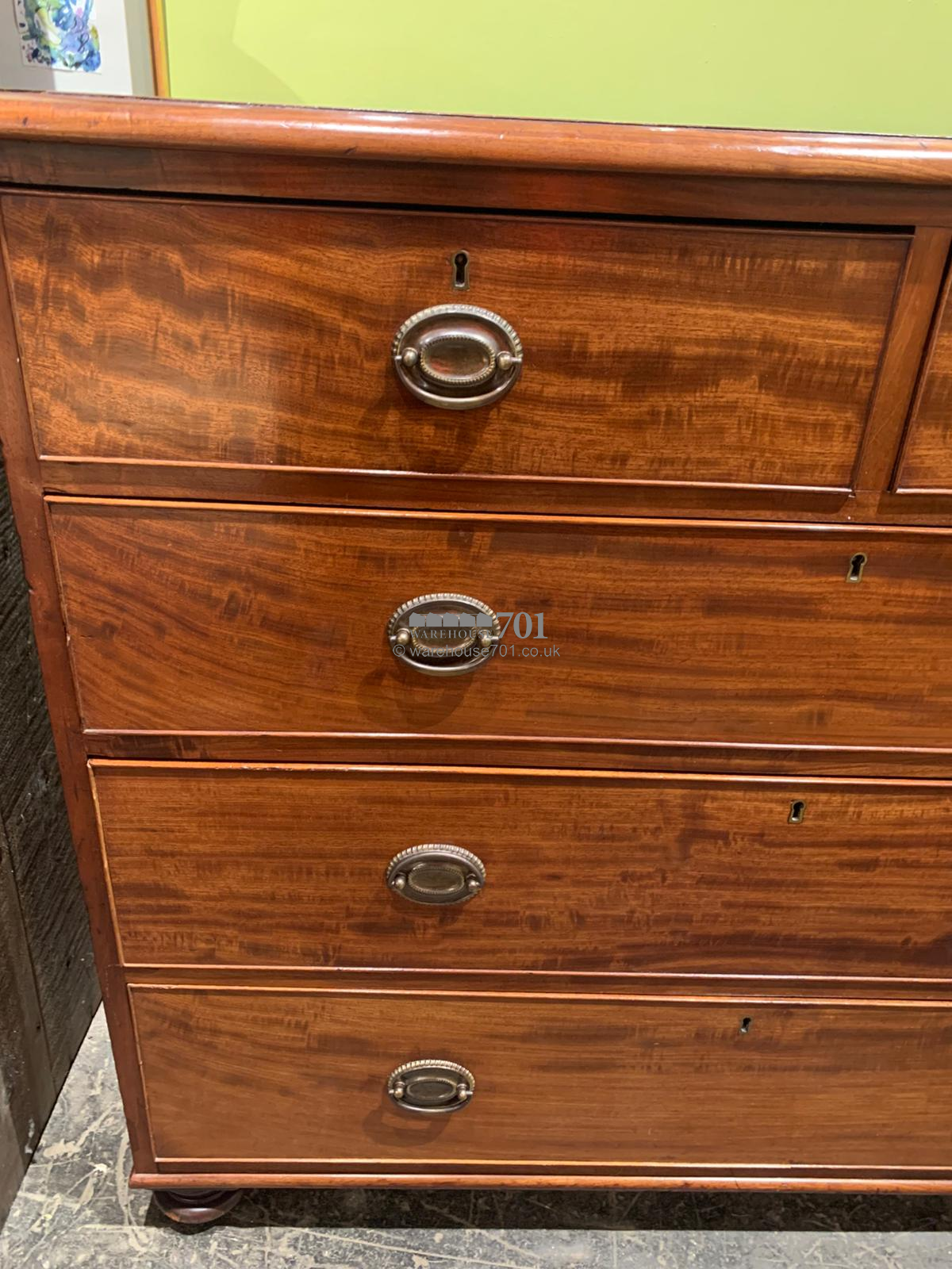 19th C mahogany chest of three drawers