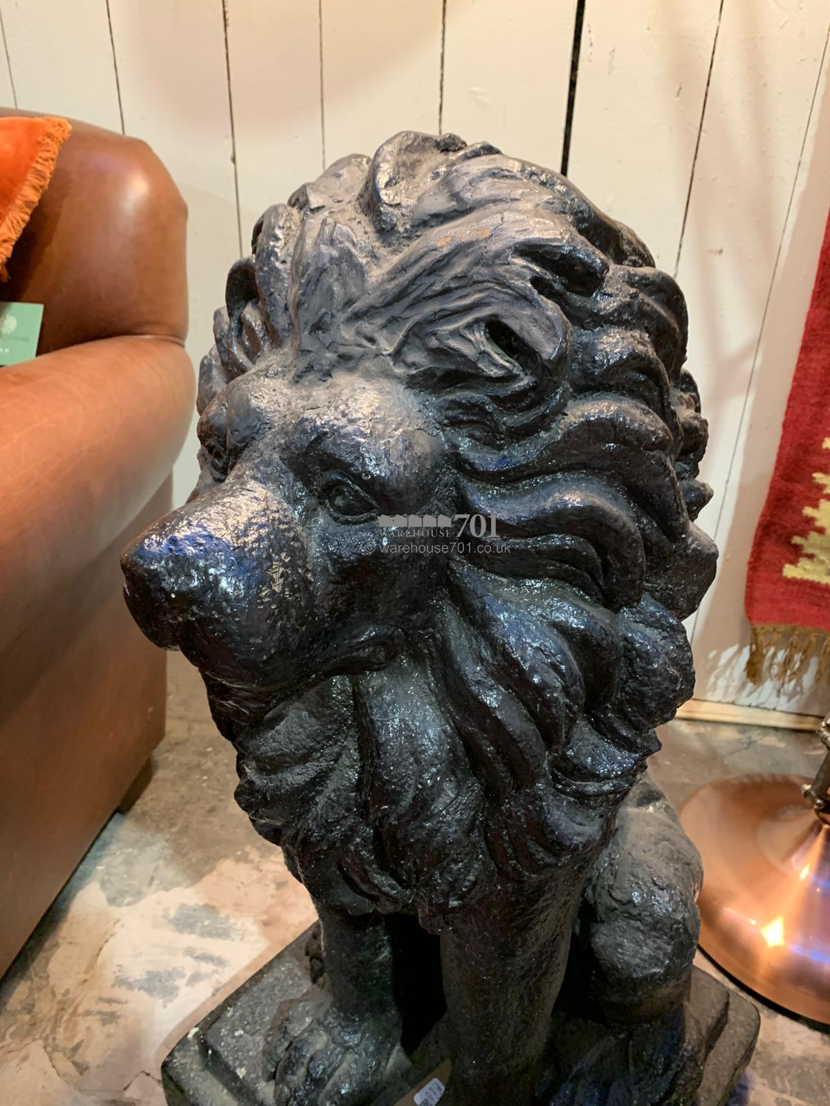 Black lion statue