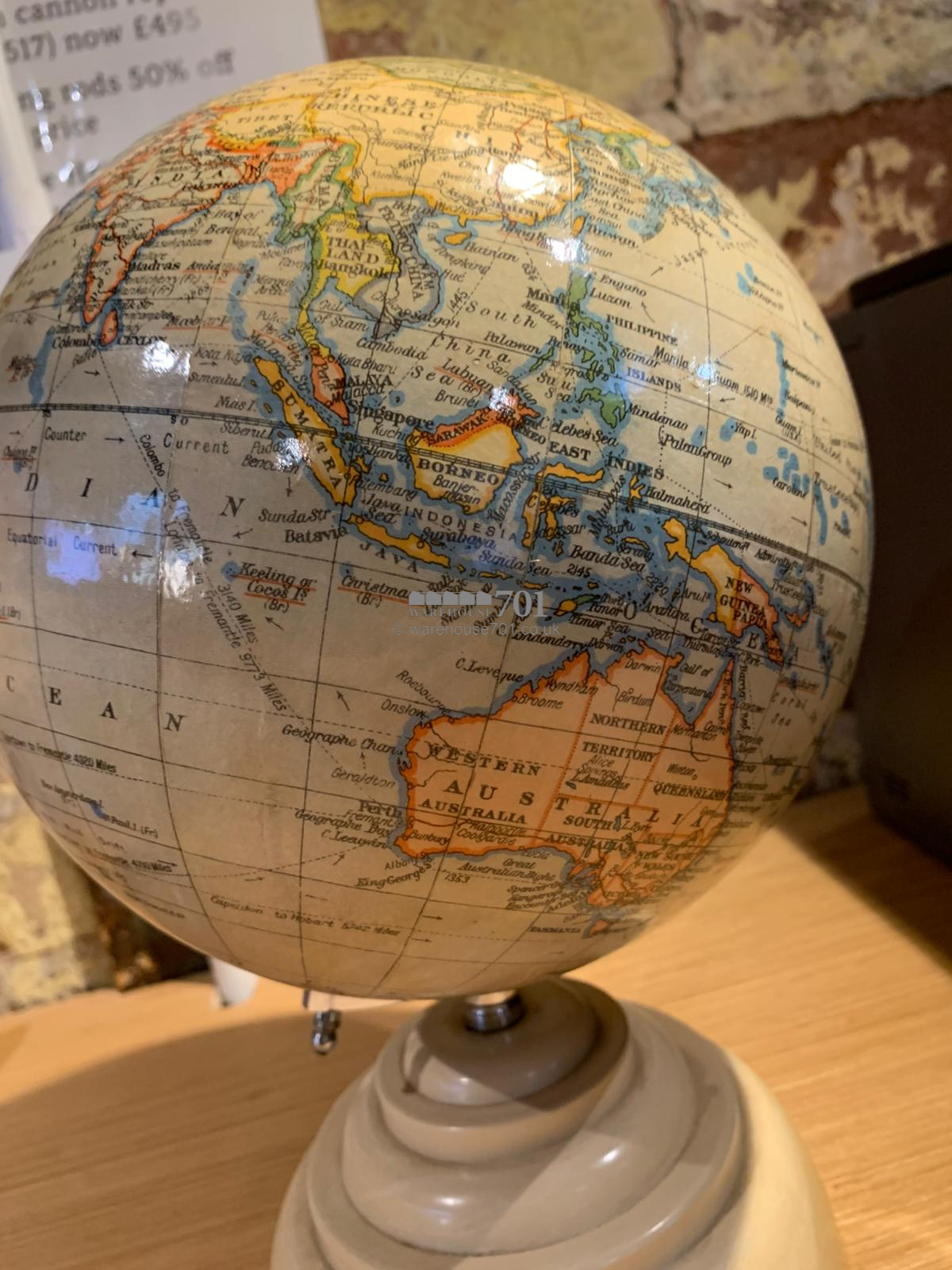 1940 8-inch chrome globe on a Bakelite base