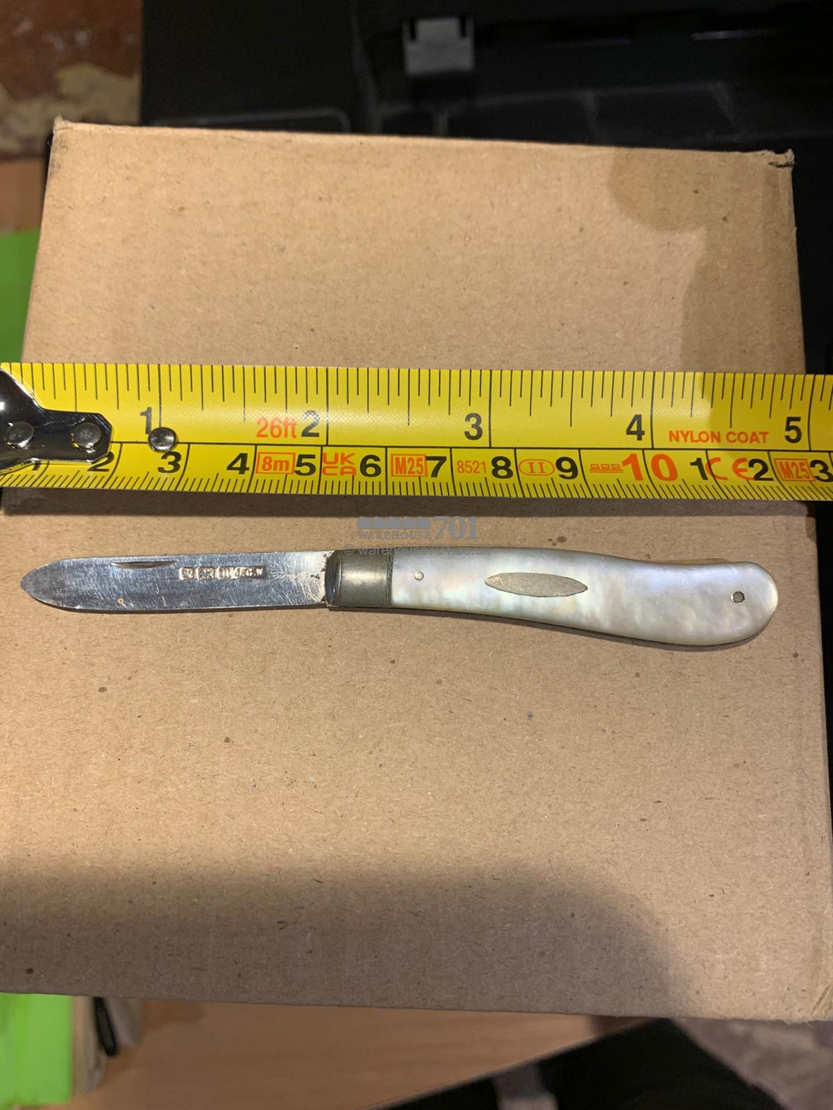 1904 Fruit knife with Sheffield silver blade and mother of pearl handle