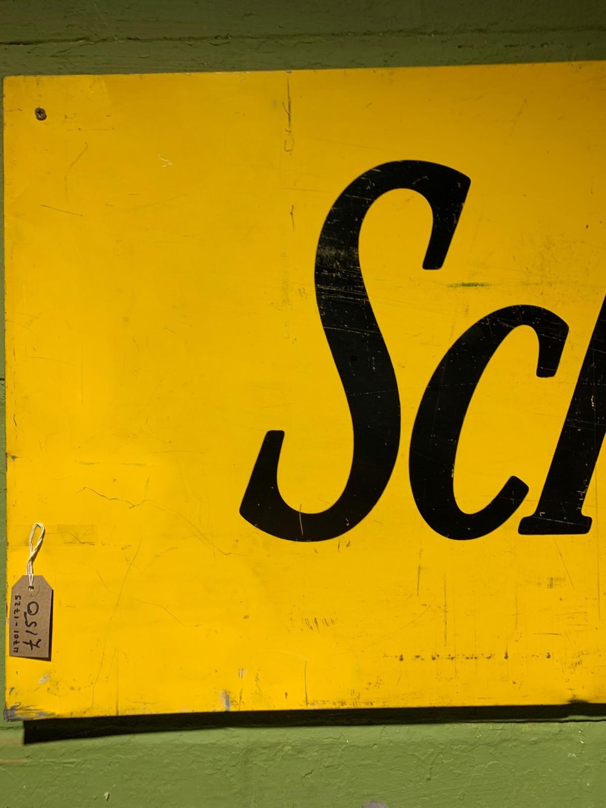 Metal Schweppes sign