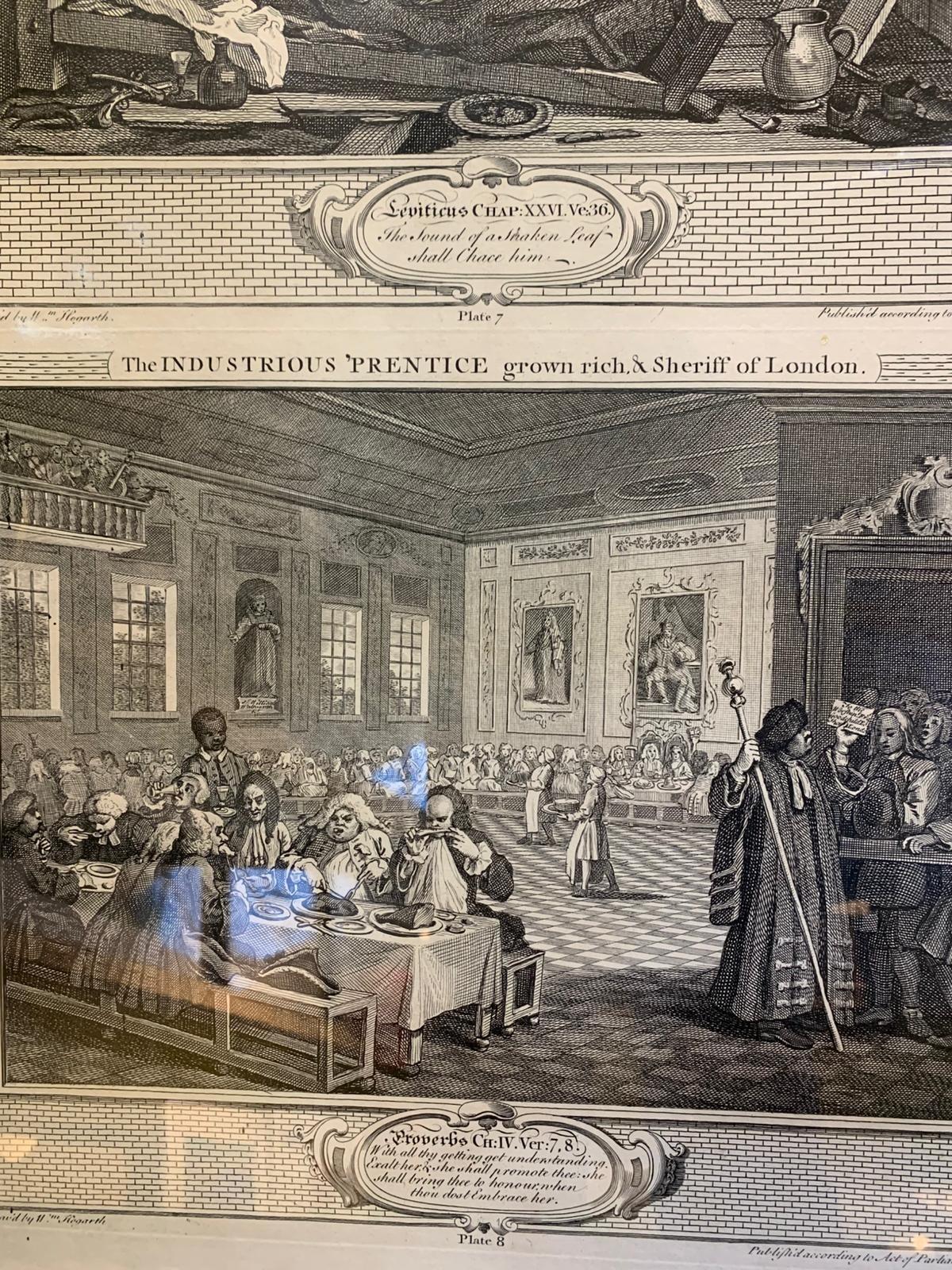 Antique Hogarth prints Industrious and idle 'prentice - sold separately
