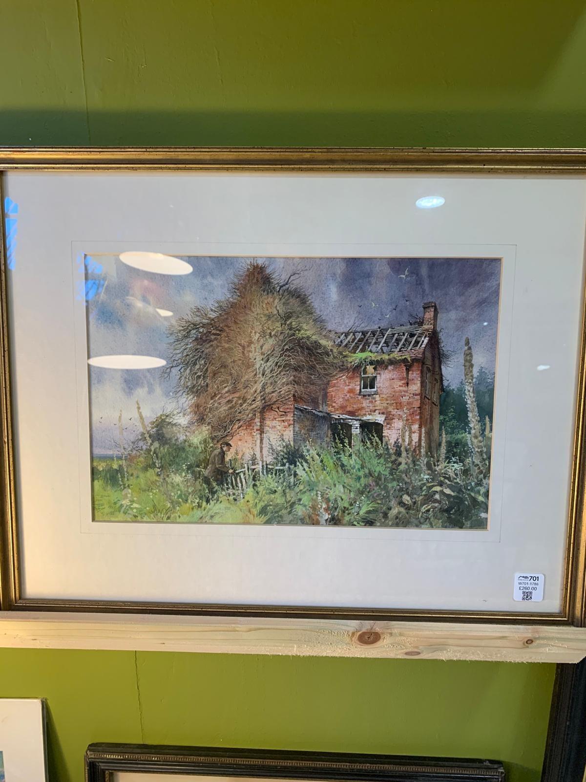 'Vacant possession' framed water colour painting