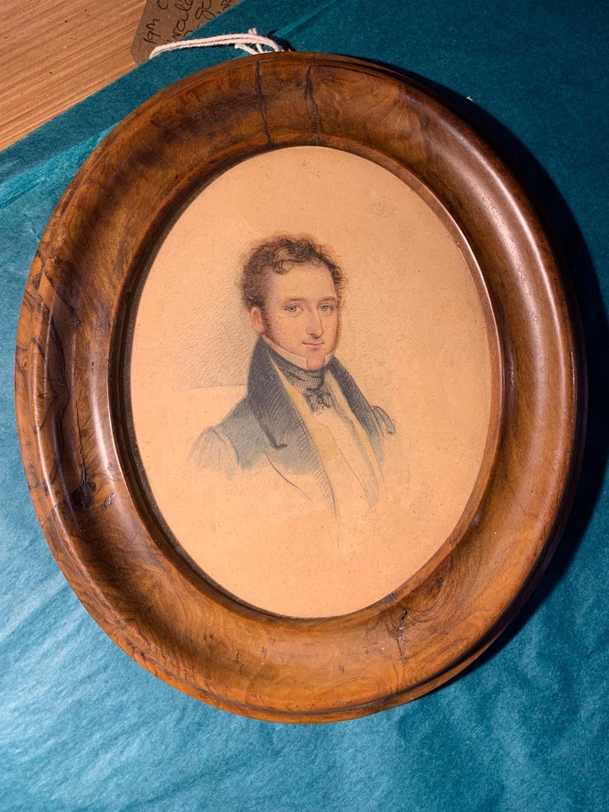 19th C watercolour of gentleman