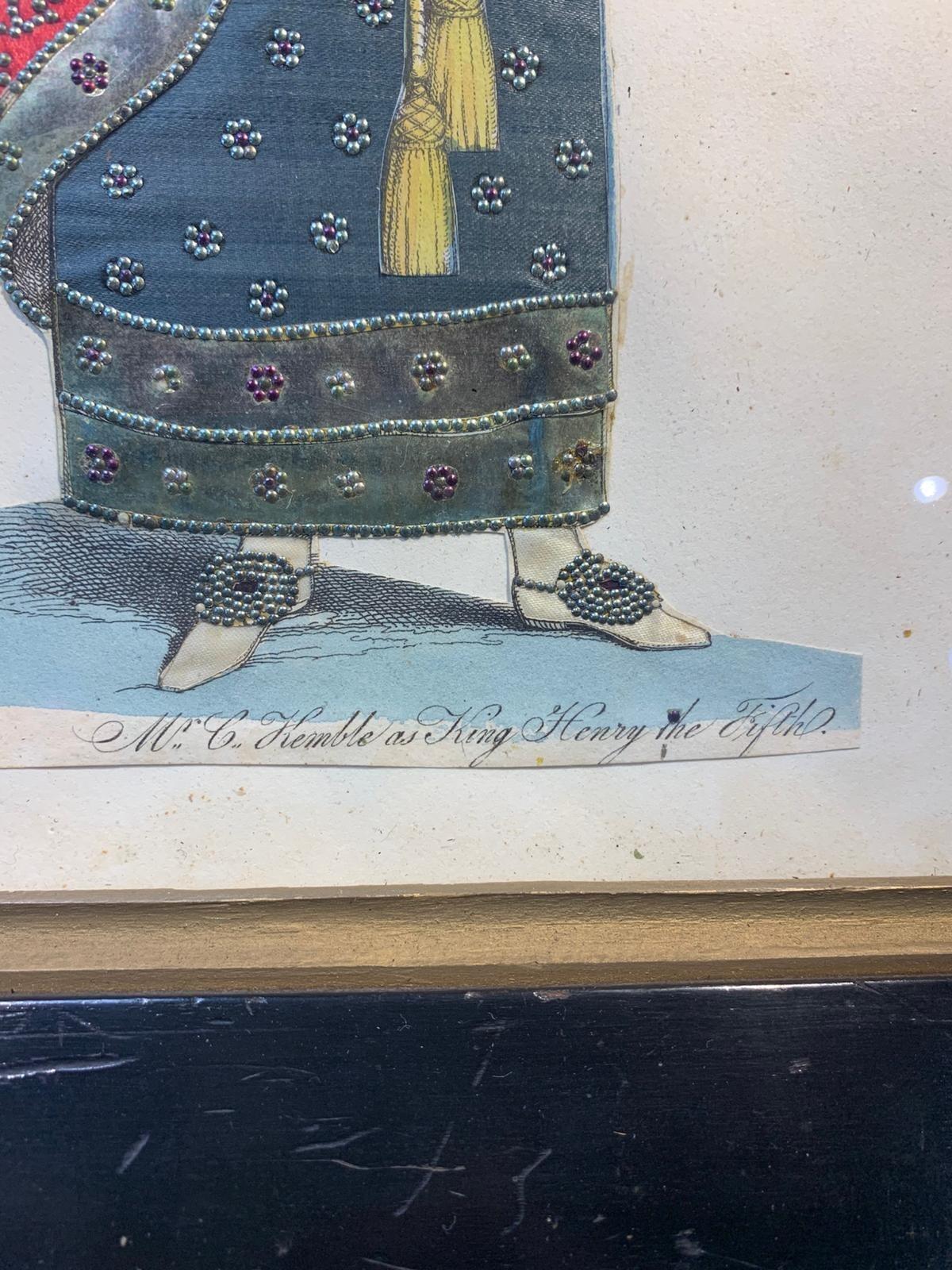Antique tinsel print Mr Kemble as Henry V