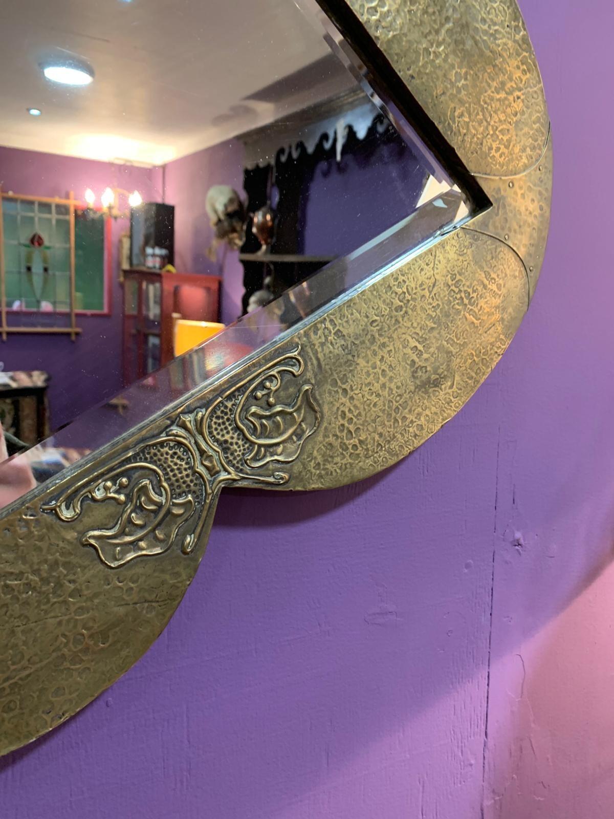 Brass quatrefoil mirror