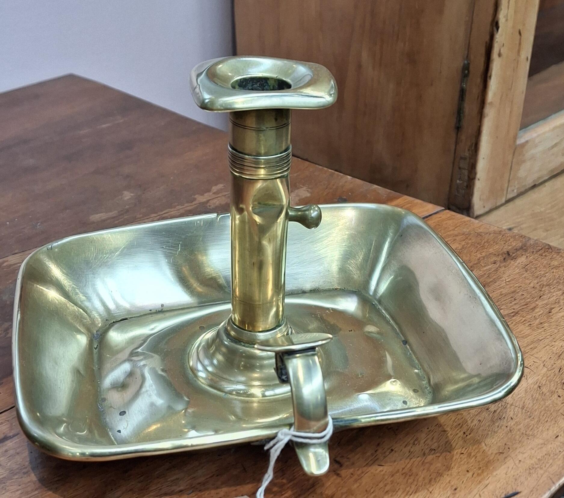 Antique Brass Chamber Stick with Ejector