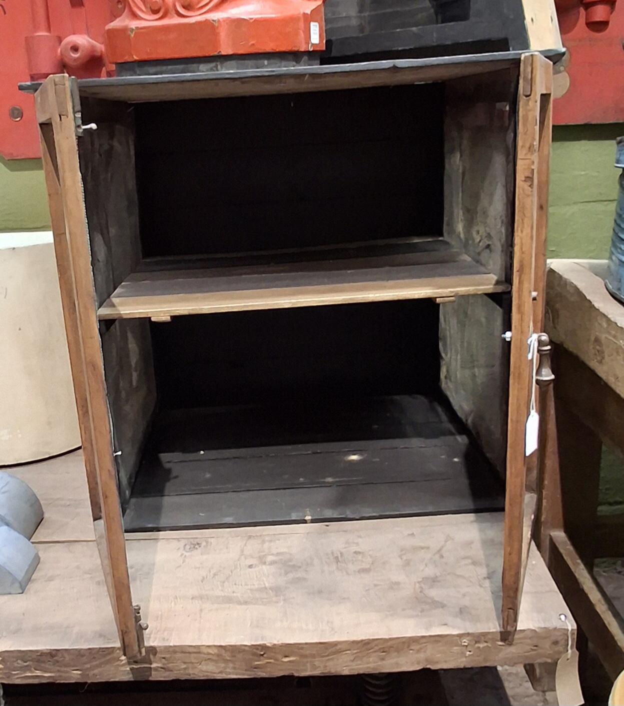 Charming Vintage Wooden Meat Safe with Mesh Doors