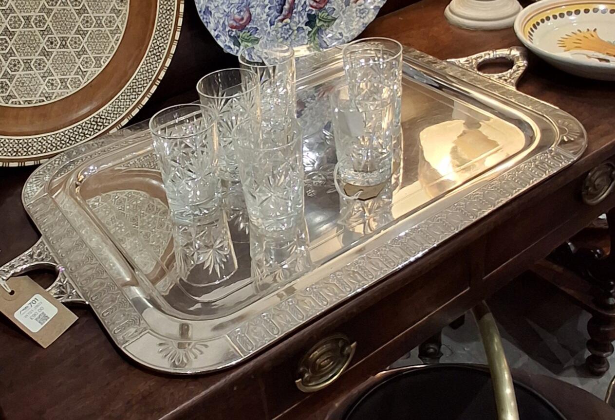Set of 6 Vintage Cut Glass Tumblers