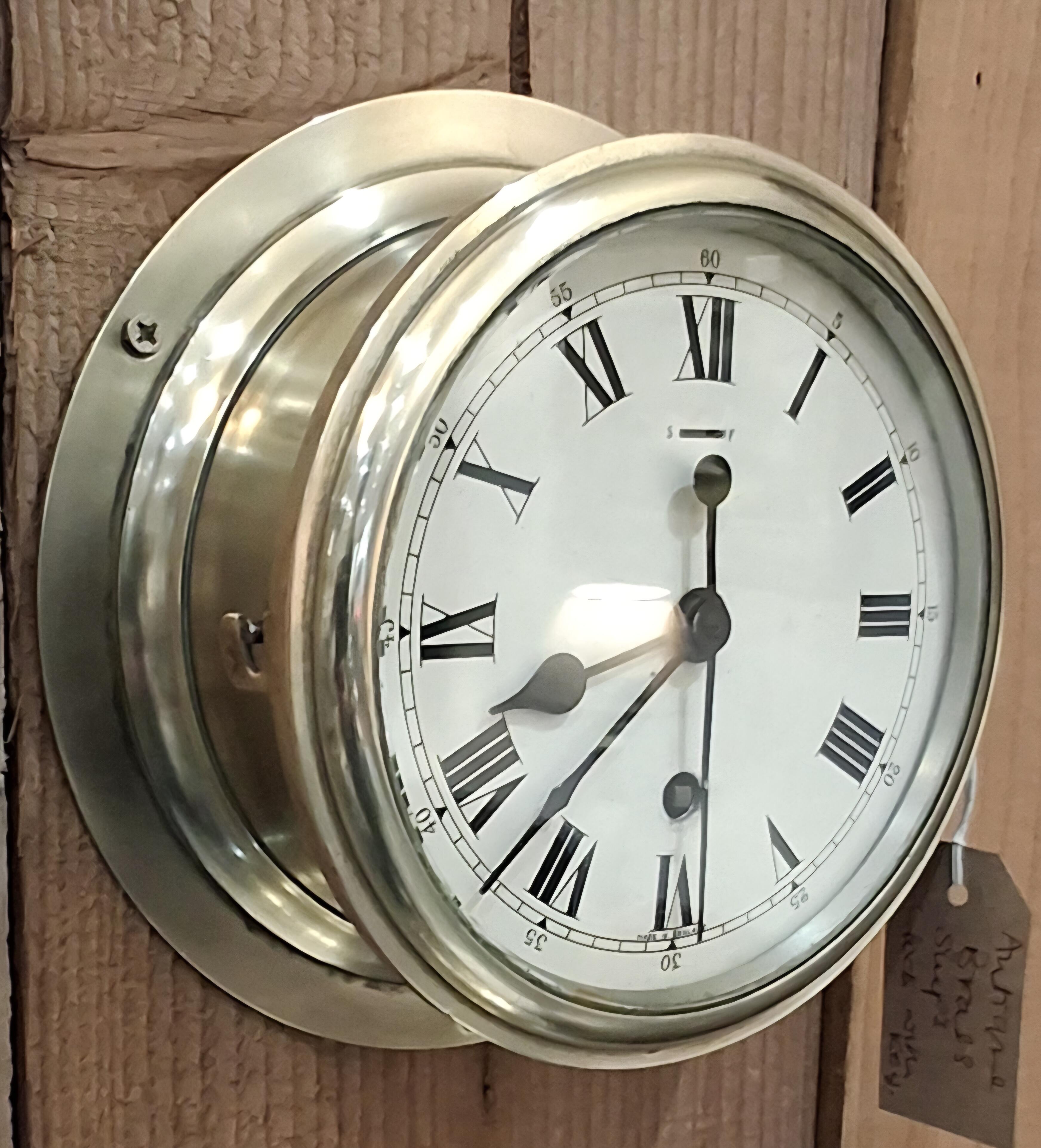 Antique Brass Ship's Clock with Key PP81235