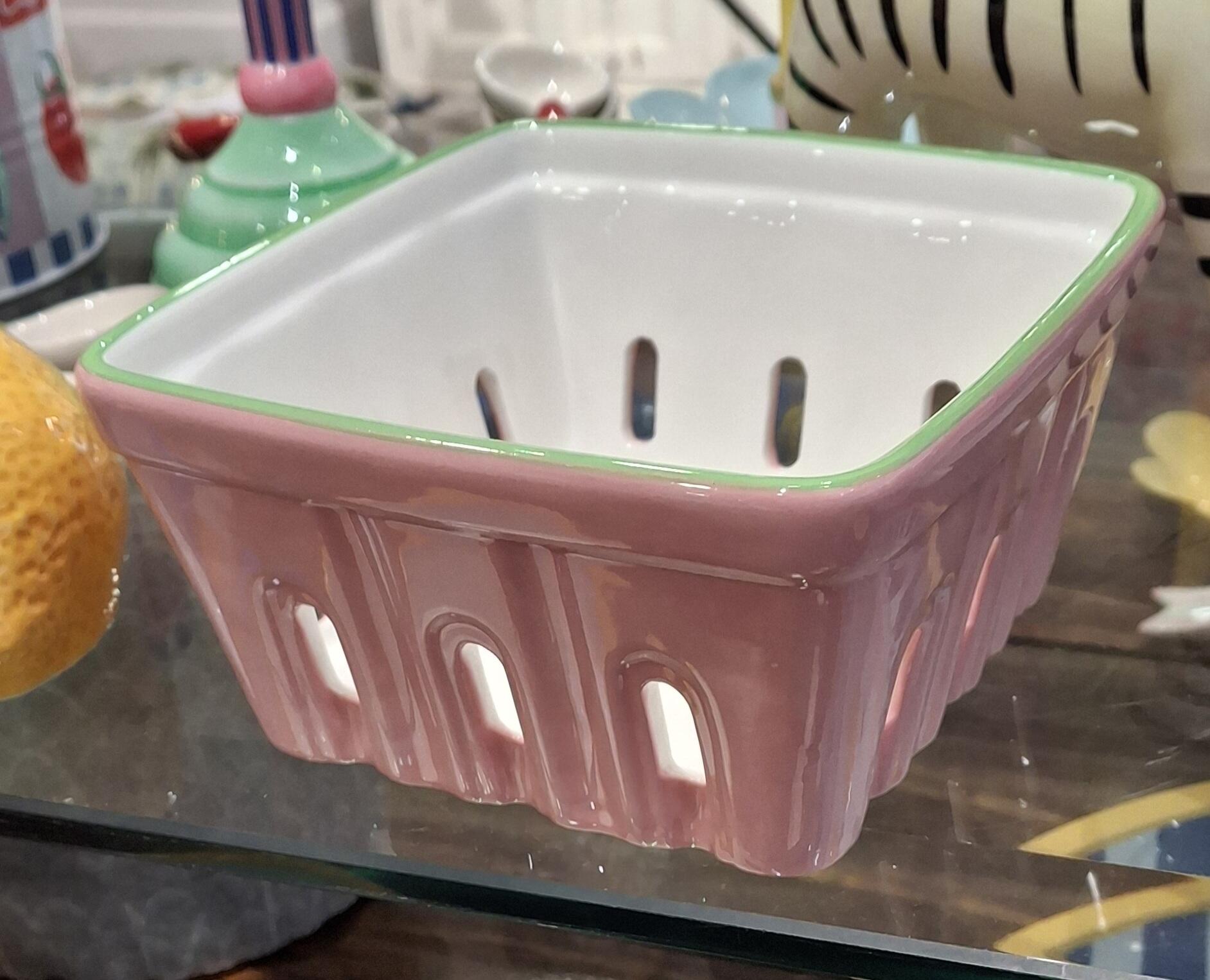 Charming Ceramic Punnet with Strawberry Motif