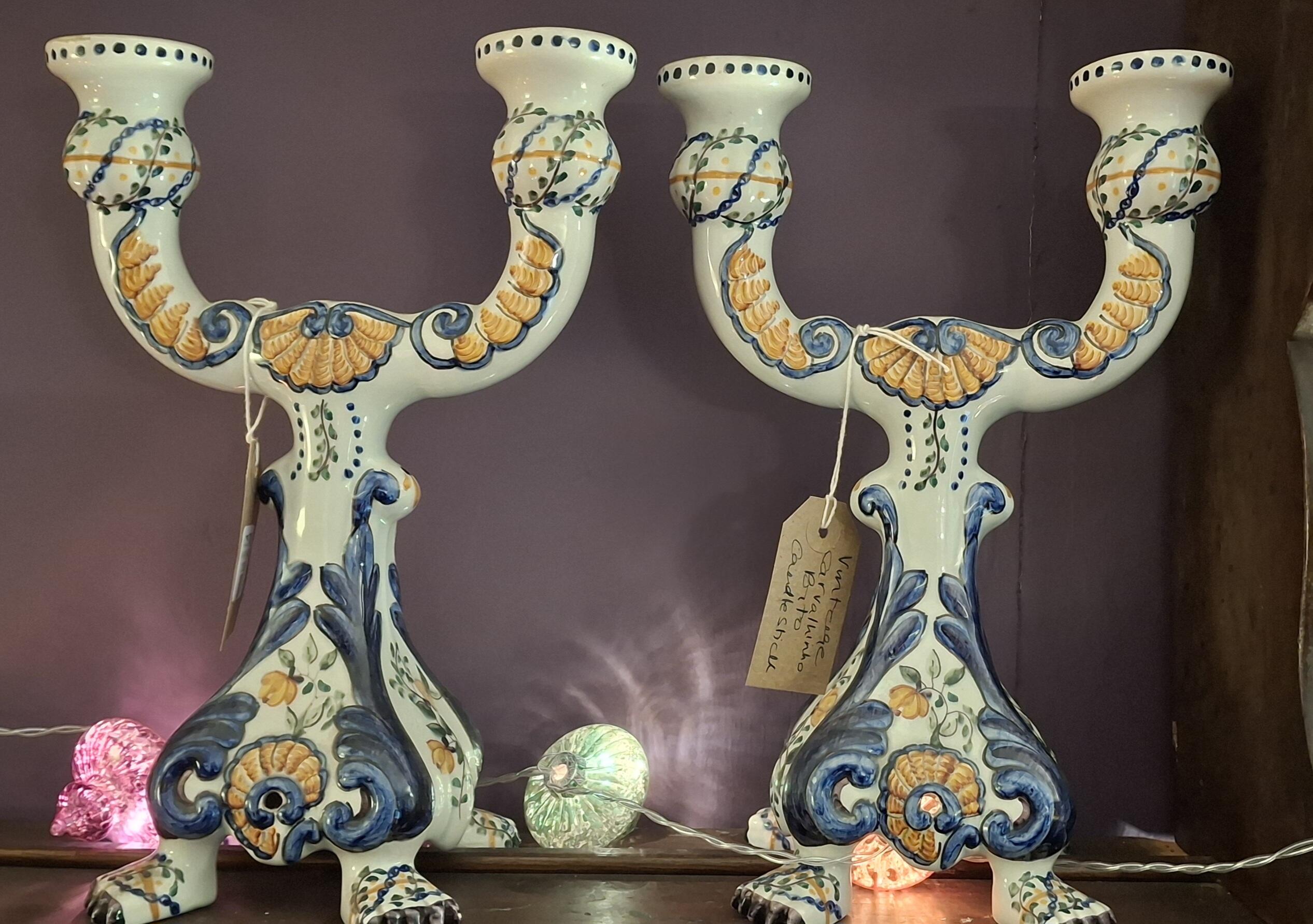 Vintage Carvalhinho Porto Ceramic Candlestick