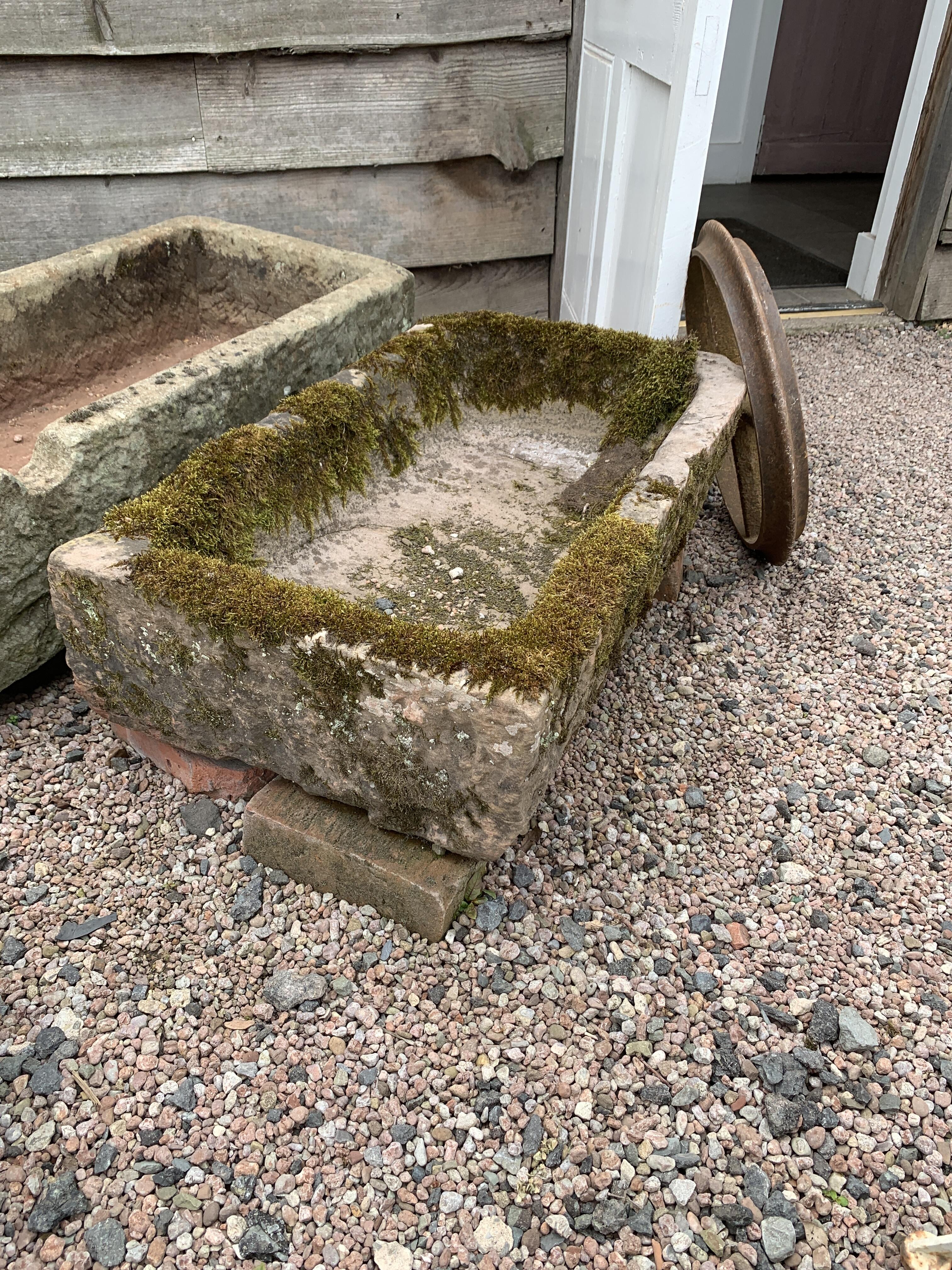 Antique Stone Trough with Moss Patina