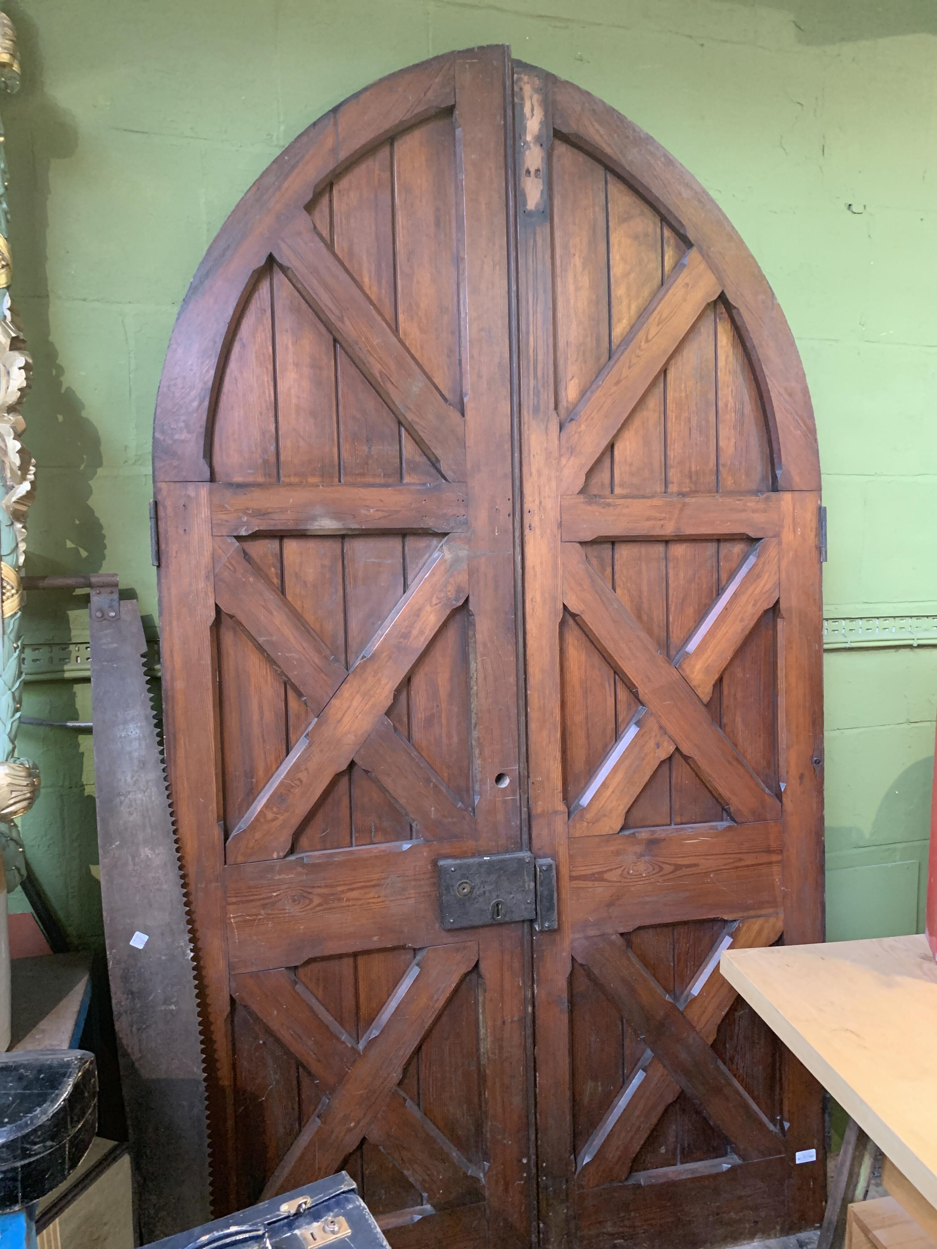 Pair of Reclaimed Brown Chapel Doors