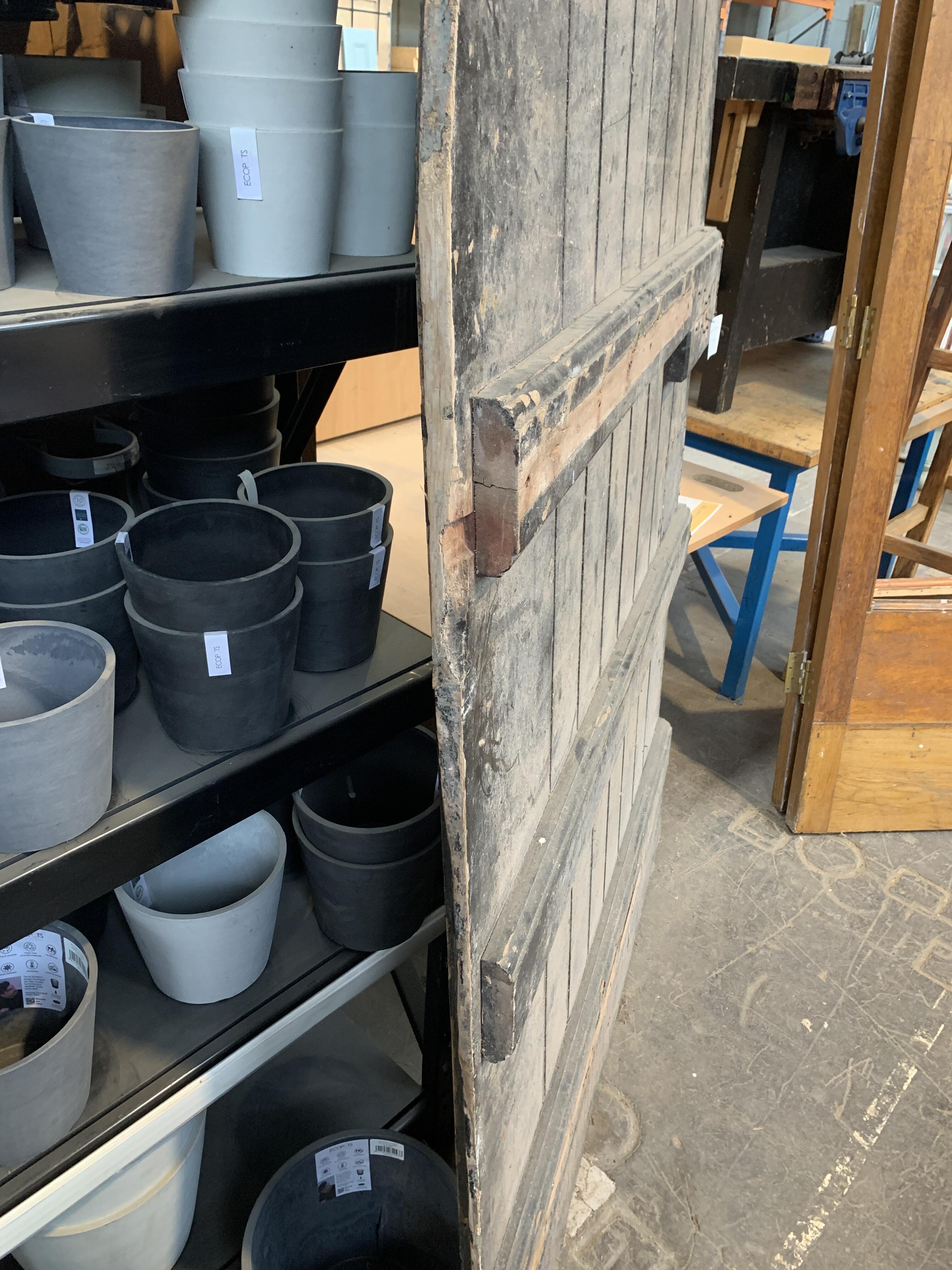 Reclaimed Gothic Black Painted Door