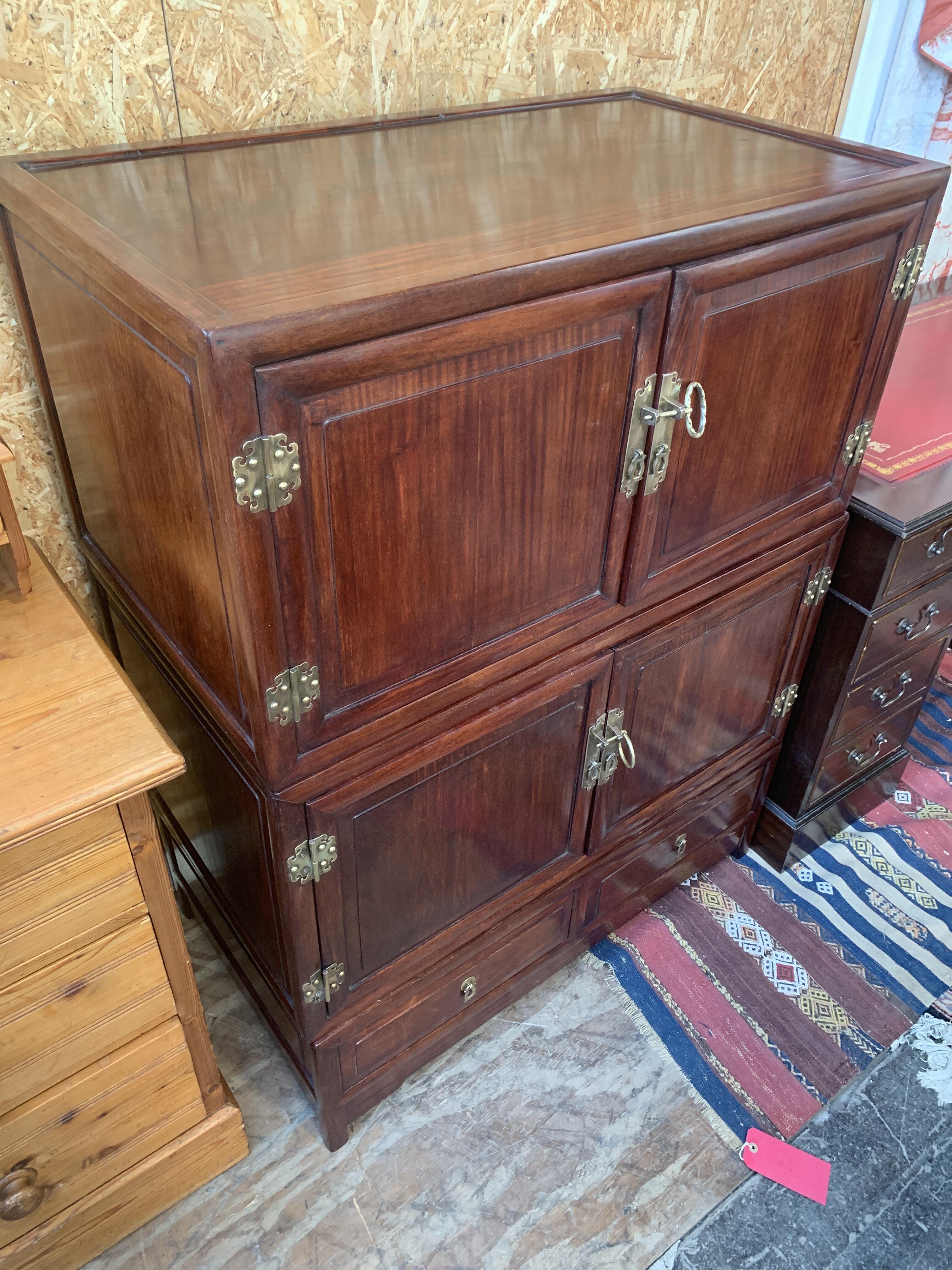 Vintage Chinese Cupboard with Four Doors & Two Drawers