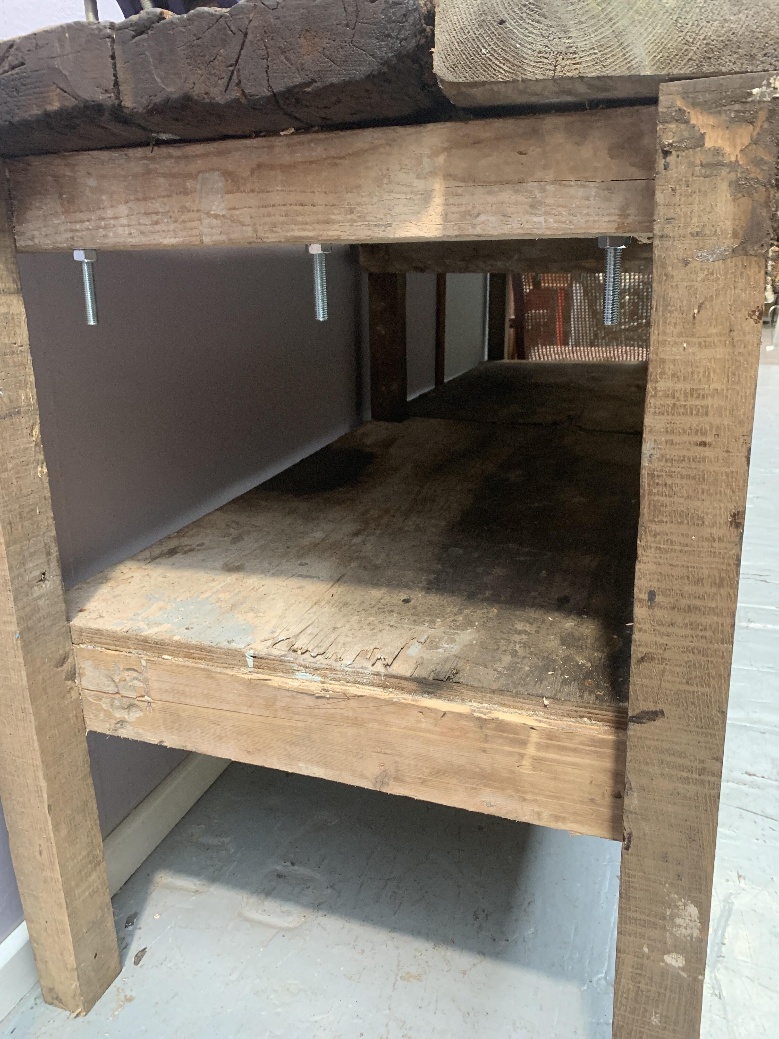 Reclaimed Workbench with Sleeper Top