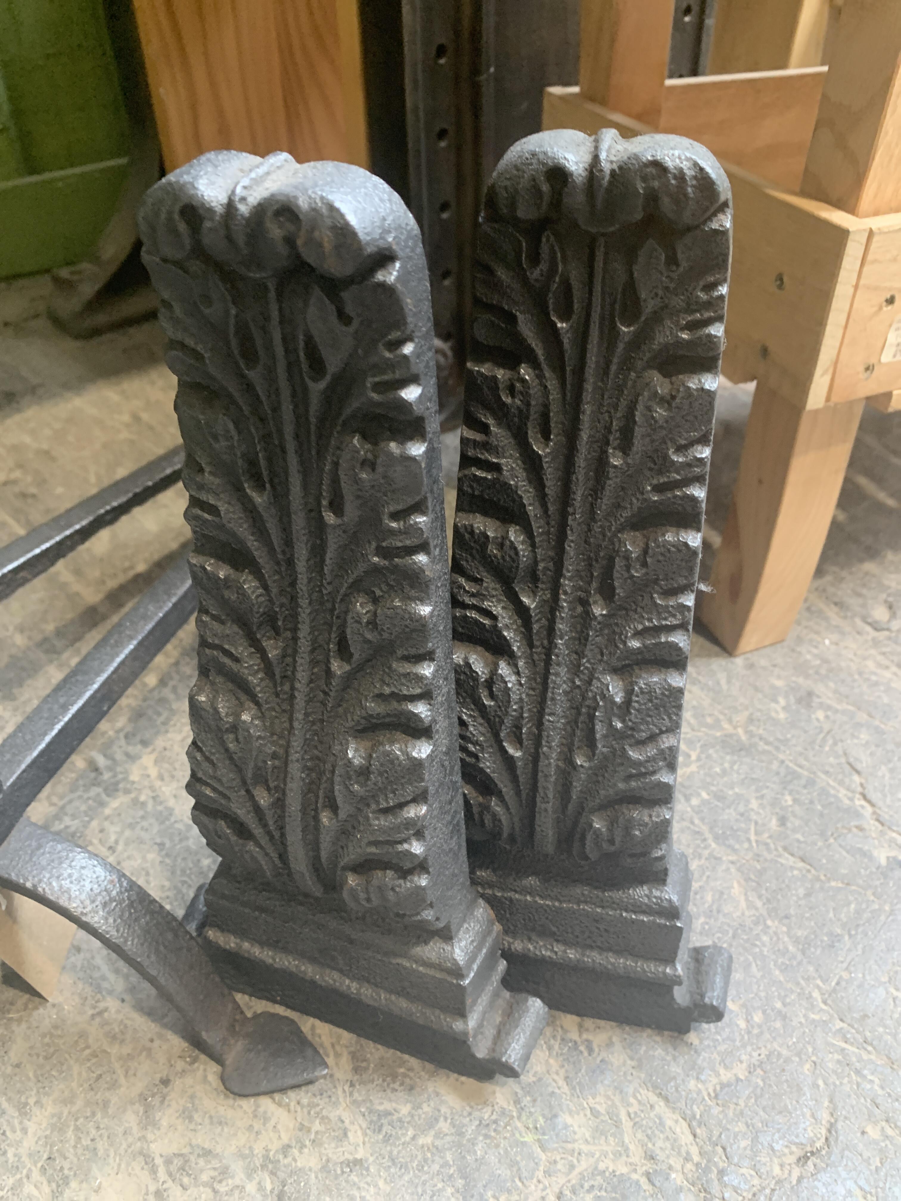 Reclaimed Metal Fire Dogs - Ornate Design