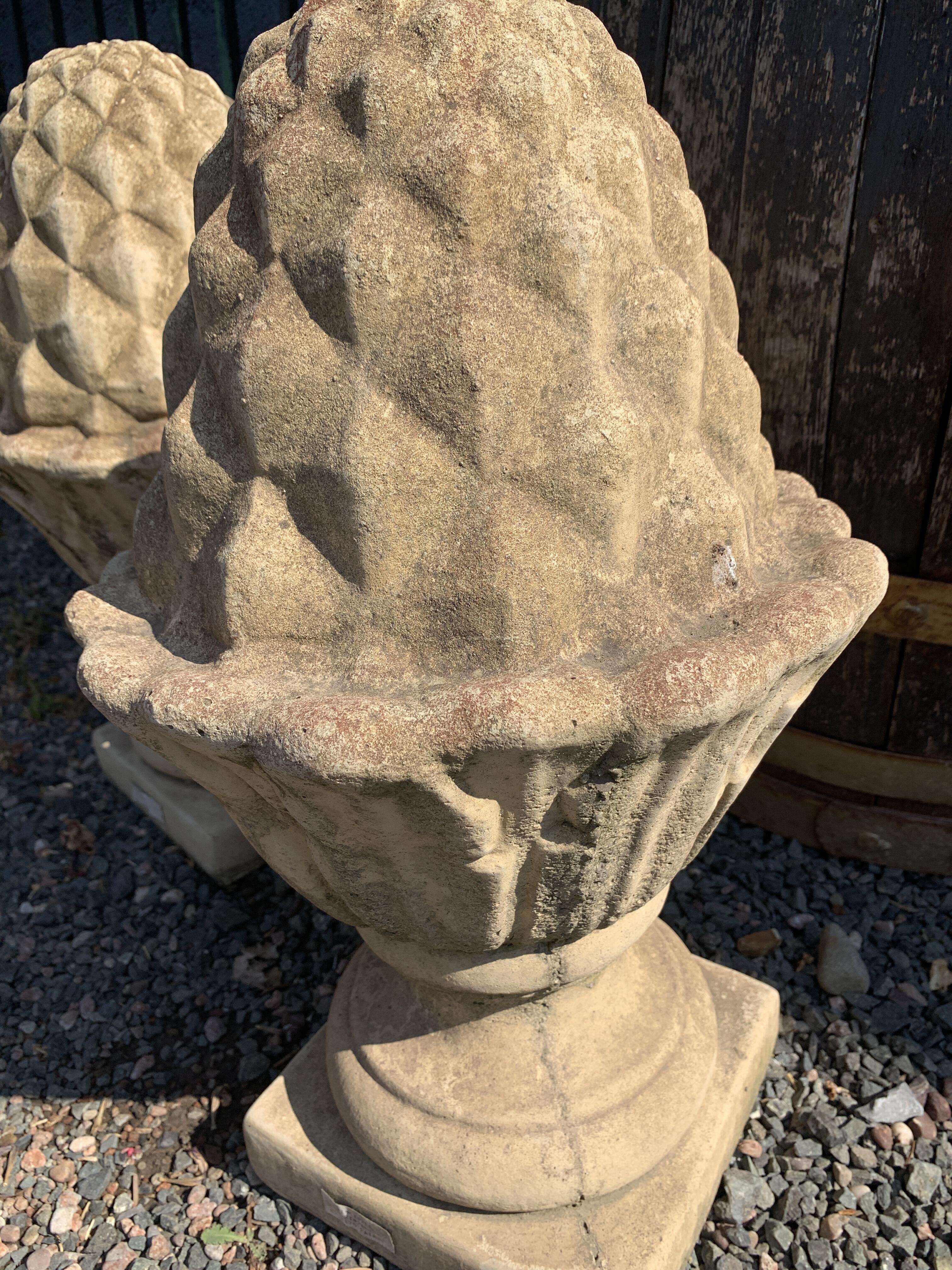Vintage Pair of Pineapple Stone Finials