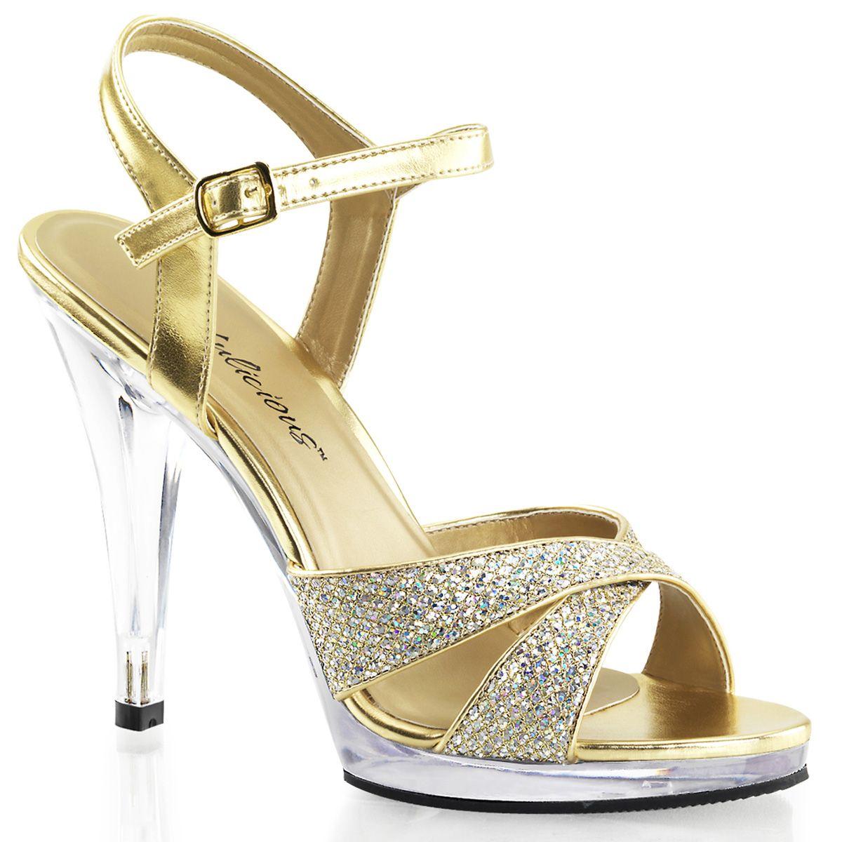 Gold Flair Glitter Open Toe Strappy Sandals