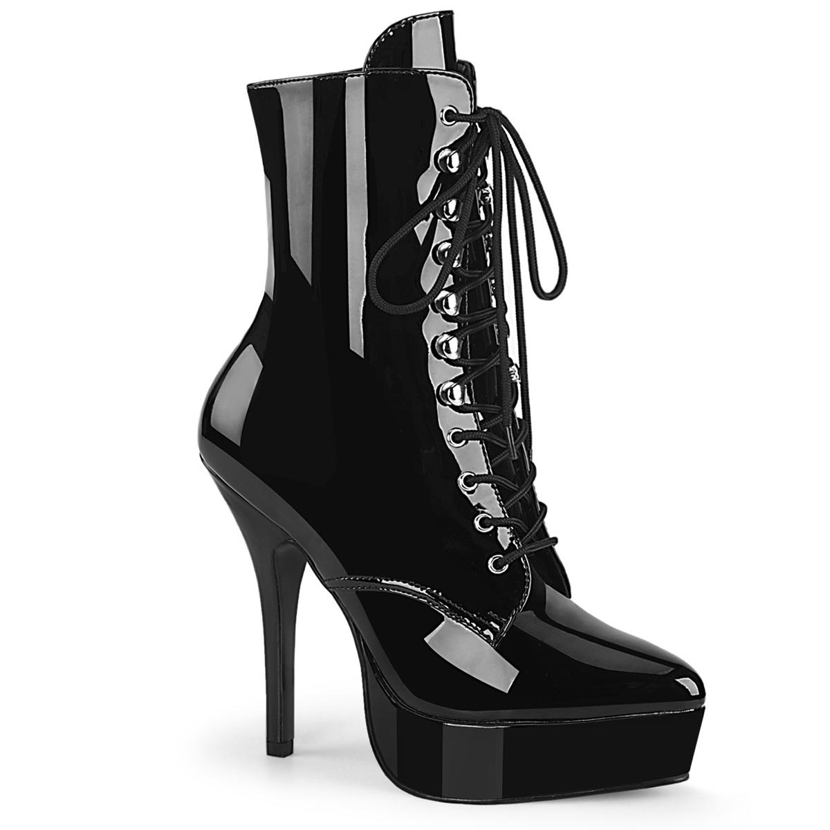 Indulge Black Patent Lace Up Ankle Boot
